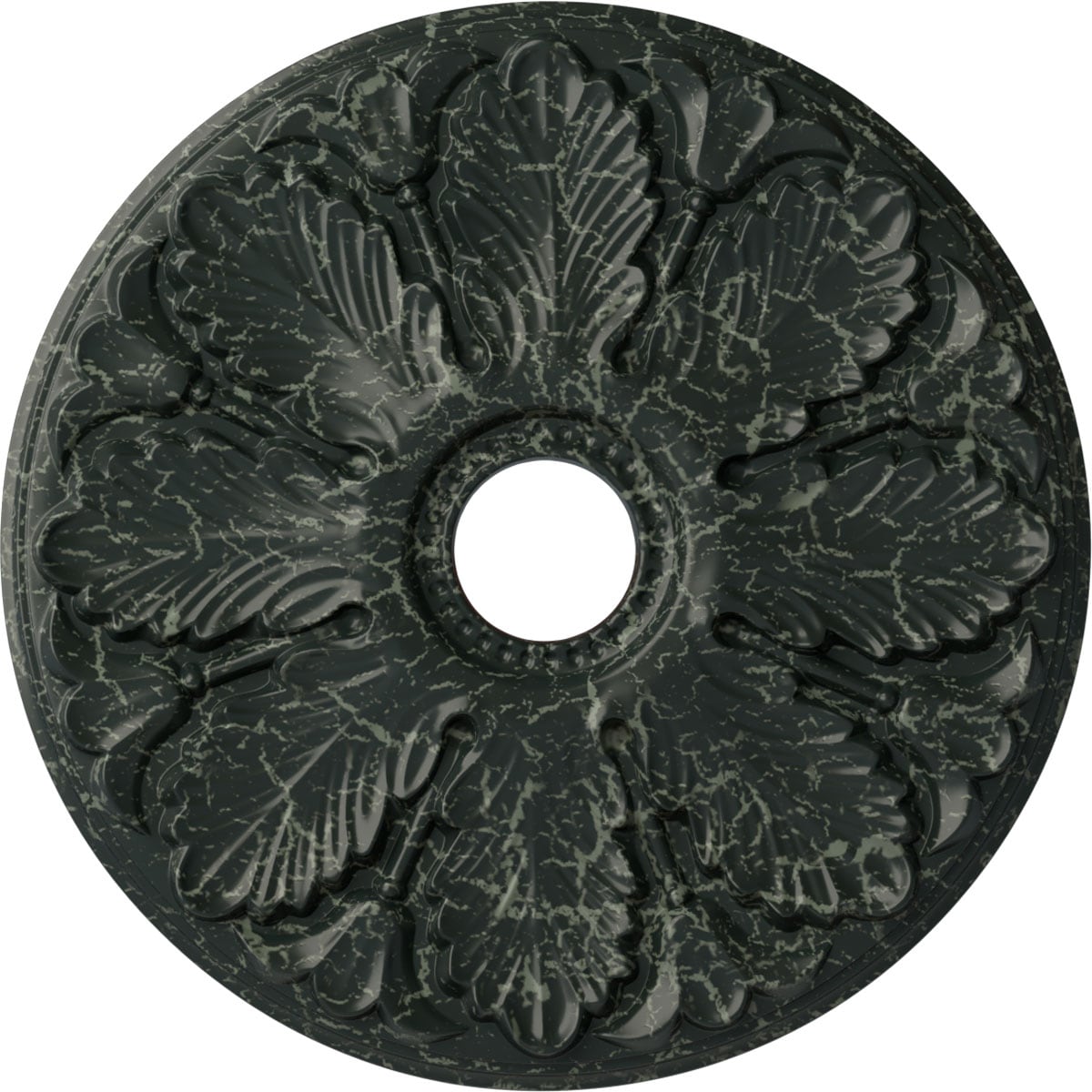 Ekena Millwork CM24MIPTC Milan 24.5-in W x 24.5-in L Painted Turtle Crackle Polyurethane Whole Ceiling Medallion