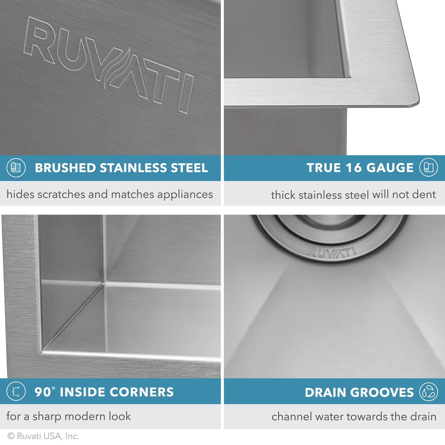 Ruvati RVH8150 Kitchen-Sinks - View #6