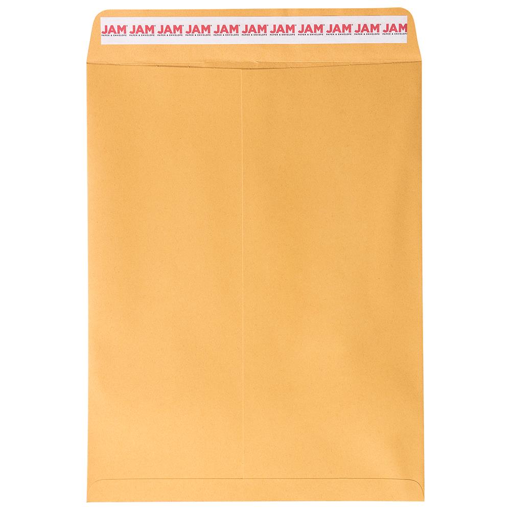 JAM PAPER 9 x 12 Open End Catalog Premium Envelopes with Peel and Seal Closure Bulk 500/Box Grey Kraft 