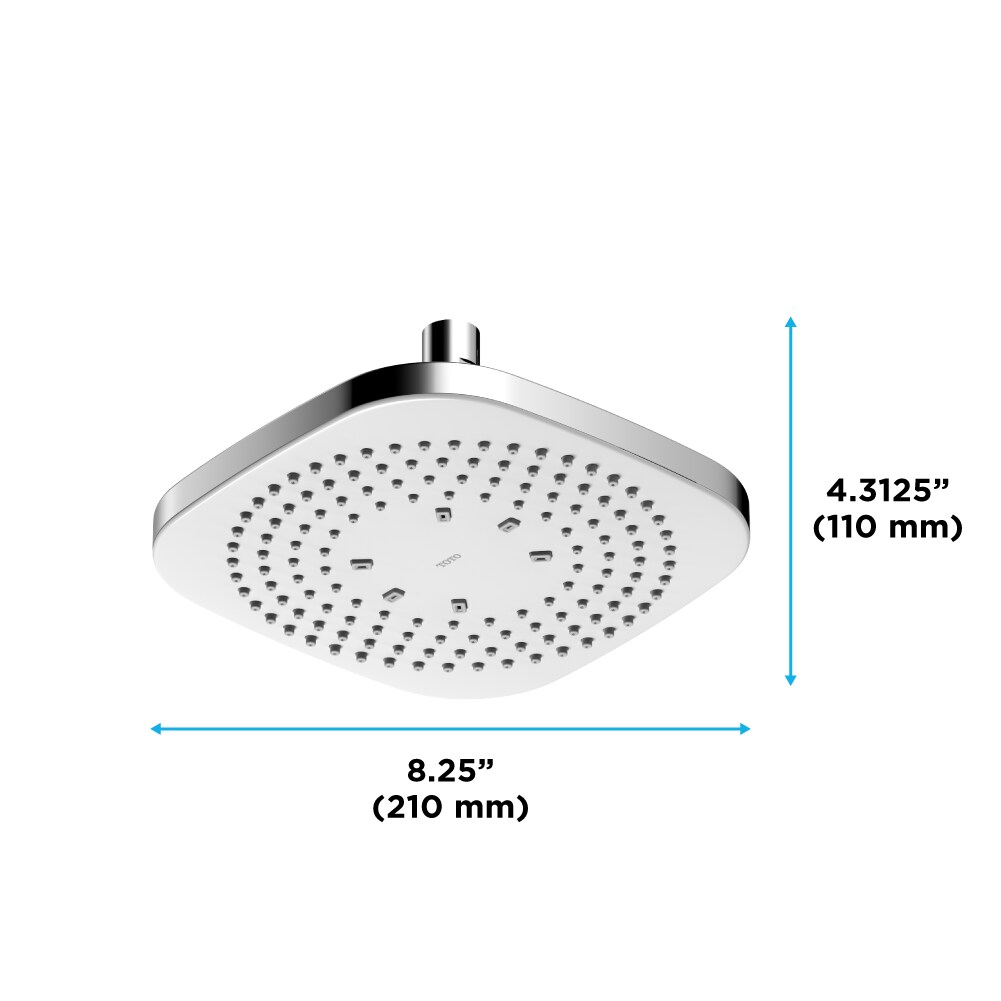 TOTO Global Polished Chrome 8.5-in Square Fixed Shower Head 2.5-GPM (9. ...