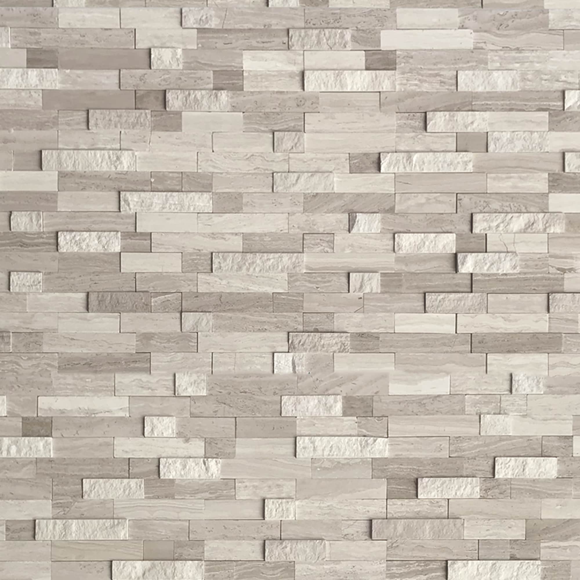 SUNWINGS ST-LSS001-BST-5 Mixed Tan 11-in x 12-in Natural Natural stone Stone look Mosaic Wall Tile ( 4.3-sq ft Carton )