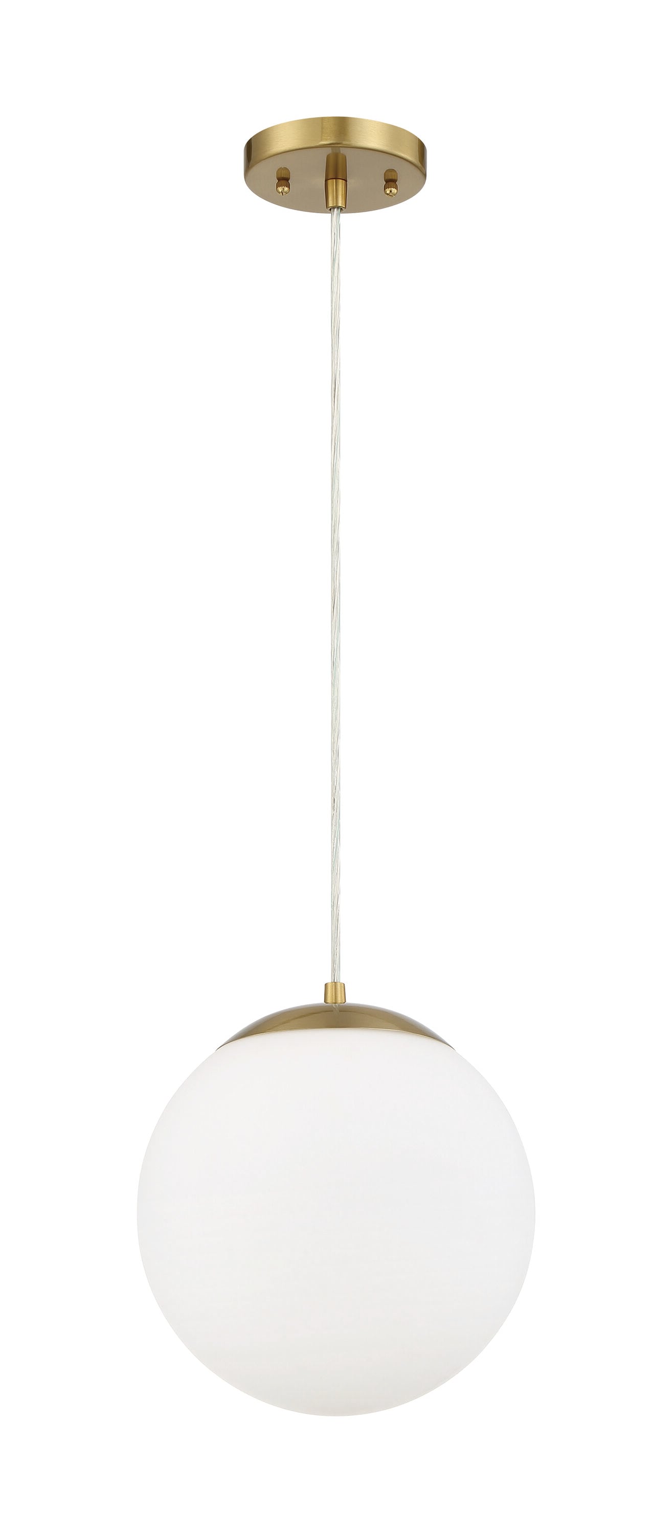 Craftmade 56891-SB-WG Gaze Satin Brass Modern/contemporary White glass Globe Medium Hanging Pendant light