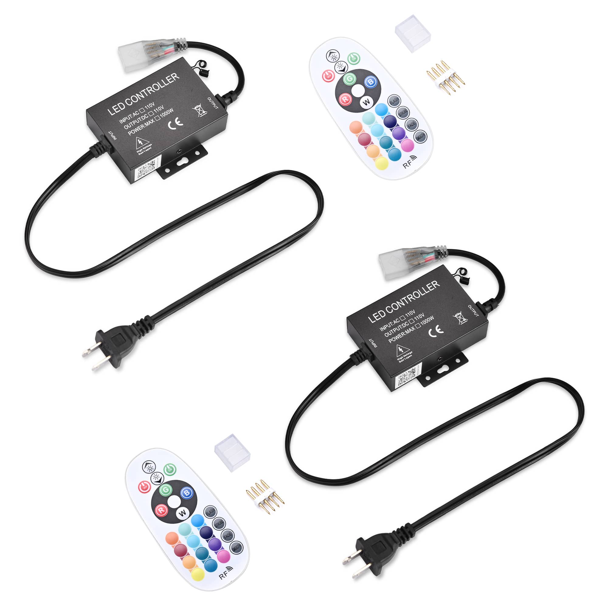 Yescom 11DSL3-CON-RGBX2-LO DEL-CON03 2 Set of Remote Controllers  Compatible with RGB Neon Light DEL-D50R DEL-D100R DEL-D150R