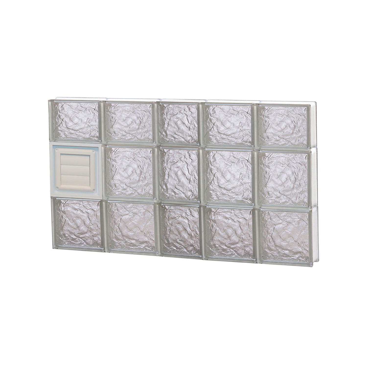 REDI2SET D3822IS Ice Glass 36-3/4-in x 21-1/4-in Frameless Replacement Dryer vent Glass Block Window