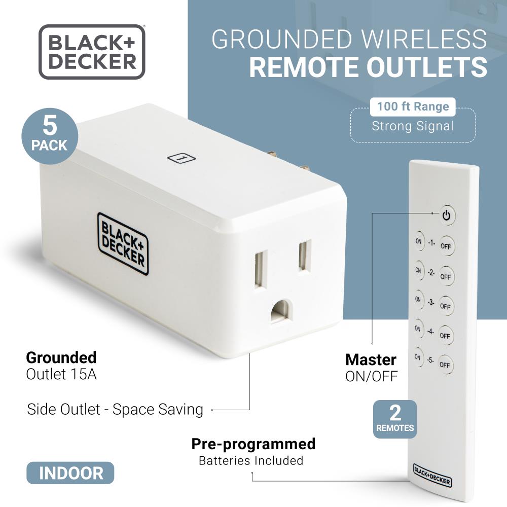 Holiday Time Wireless Outlet and Remote with 100 Foot Range, 3