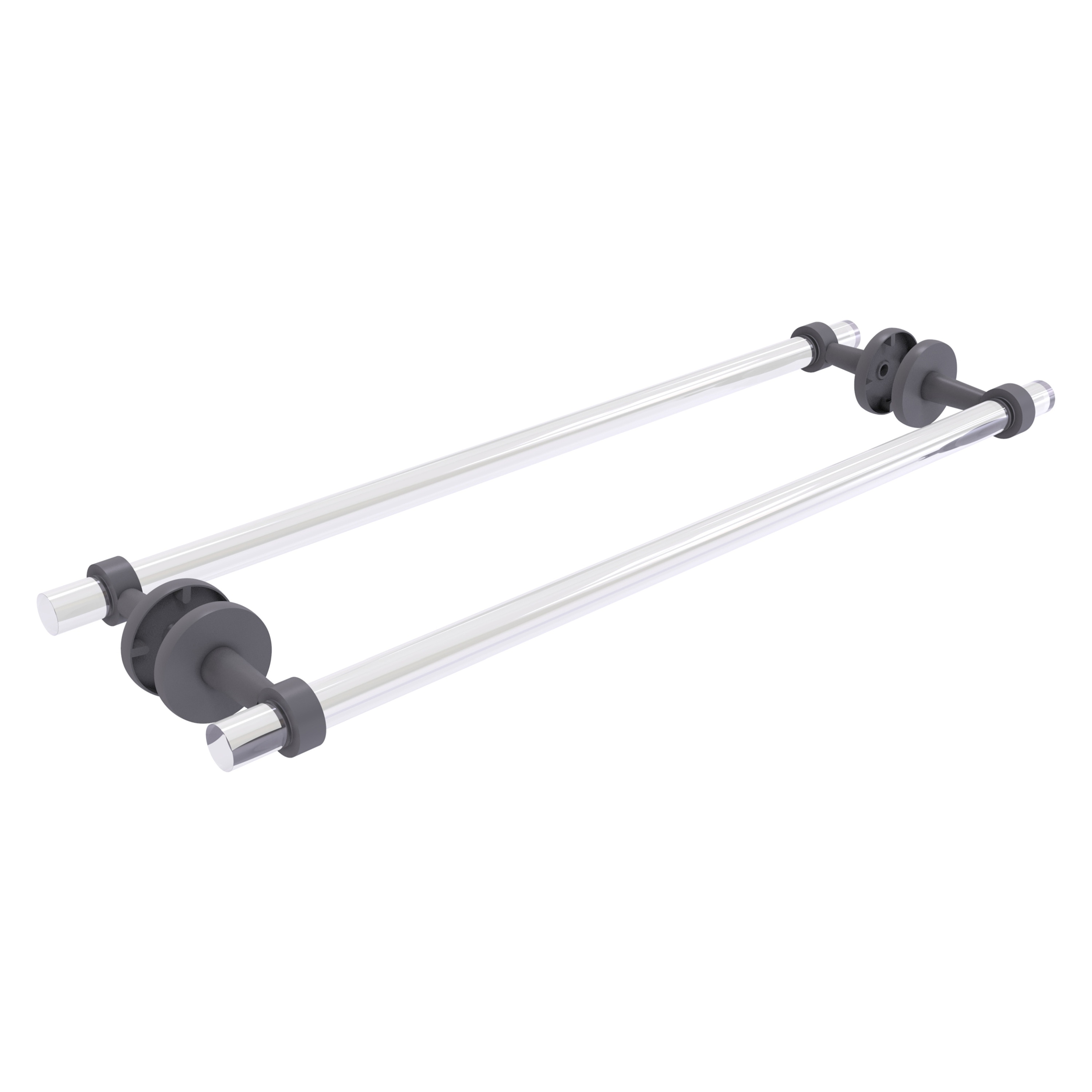 Allied Brass CV-41-BB-24-GYM Clearview 24-in double Matte Gray Wall mount Double Towel Bar