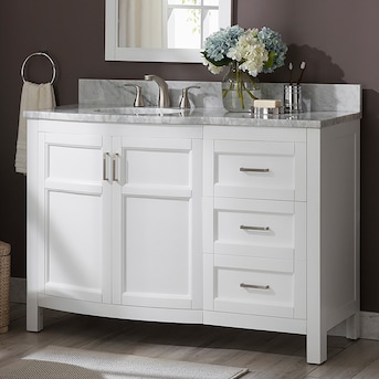allen + roth Moravia 48-in White Undermount Single Sink Bathroom Vanity ...