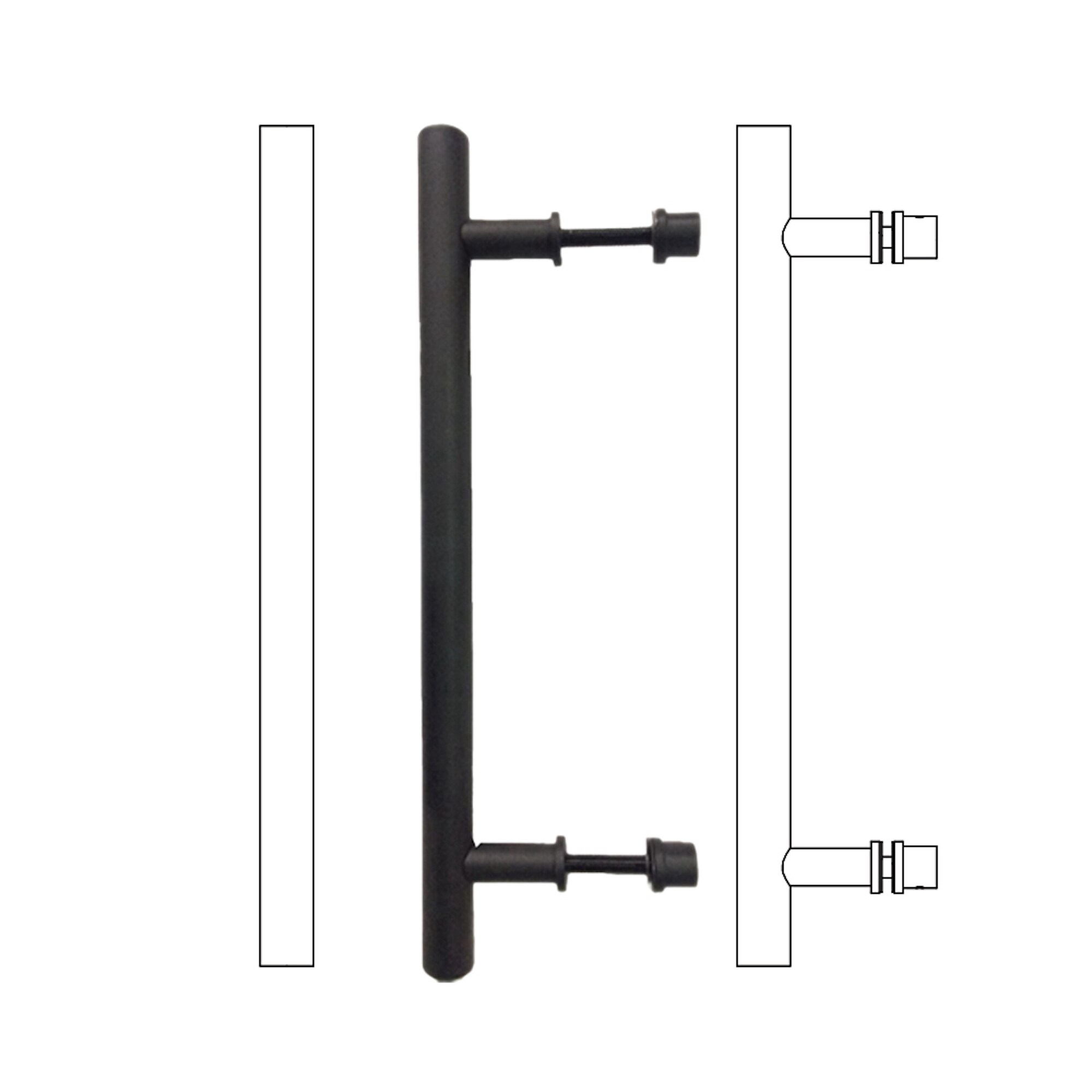 Matte Black Round Pull Handle for Barn Door