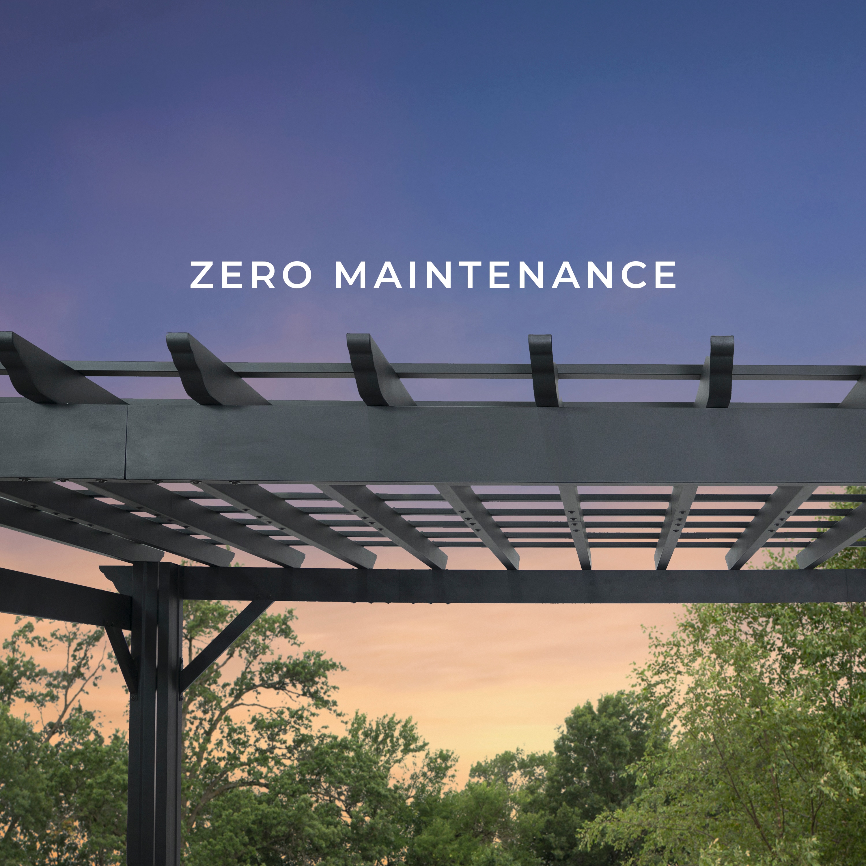 Stratford 14' x 10' Black Steel Pergola with Canopy