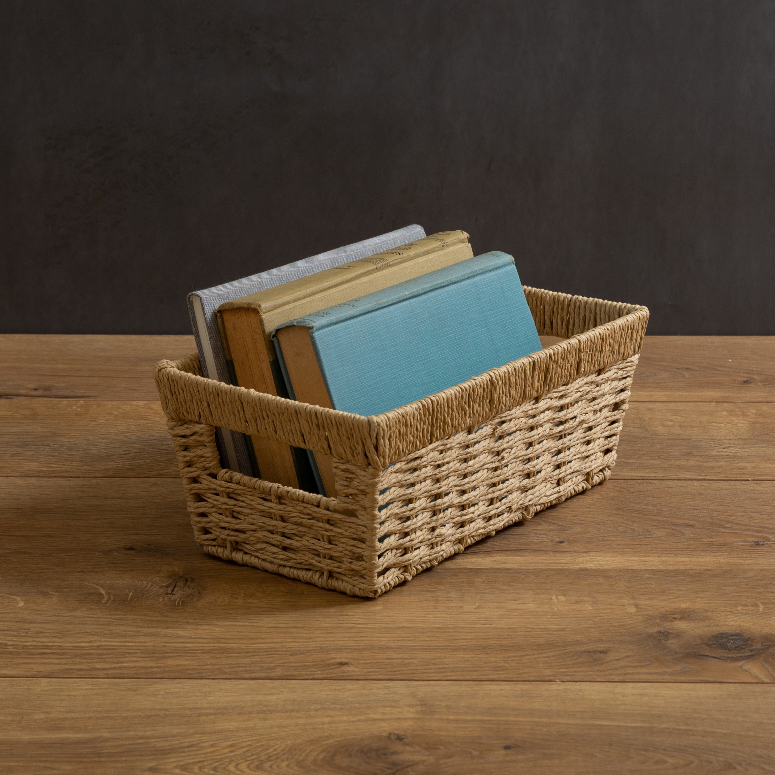 Natural Beige Paper Rope Rectangular Storage Basket