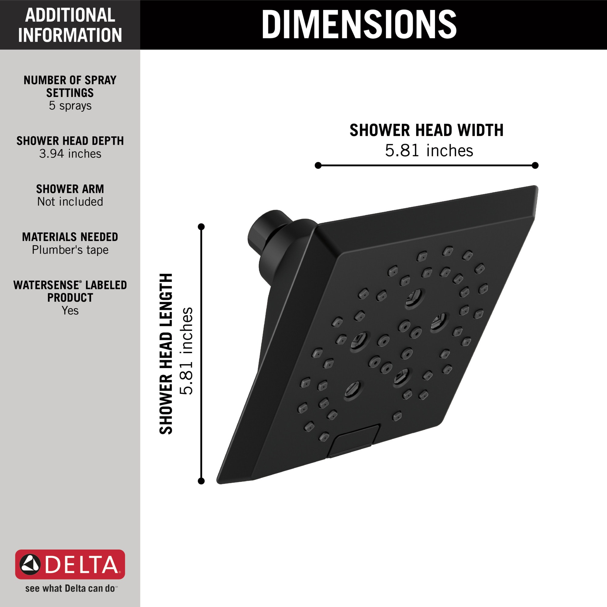 Delta 52664-BL Fixed-Showerhead - View #7