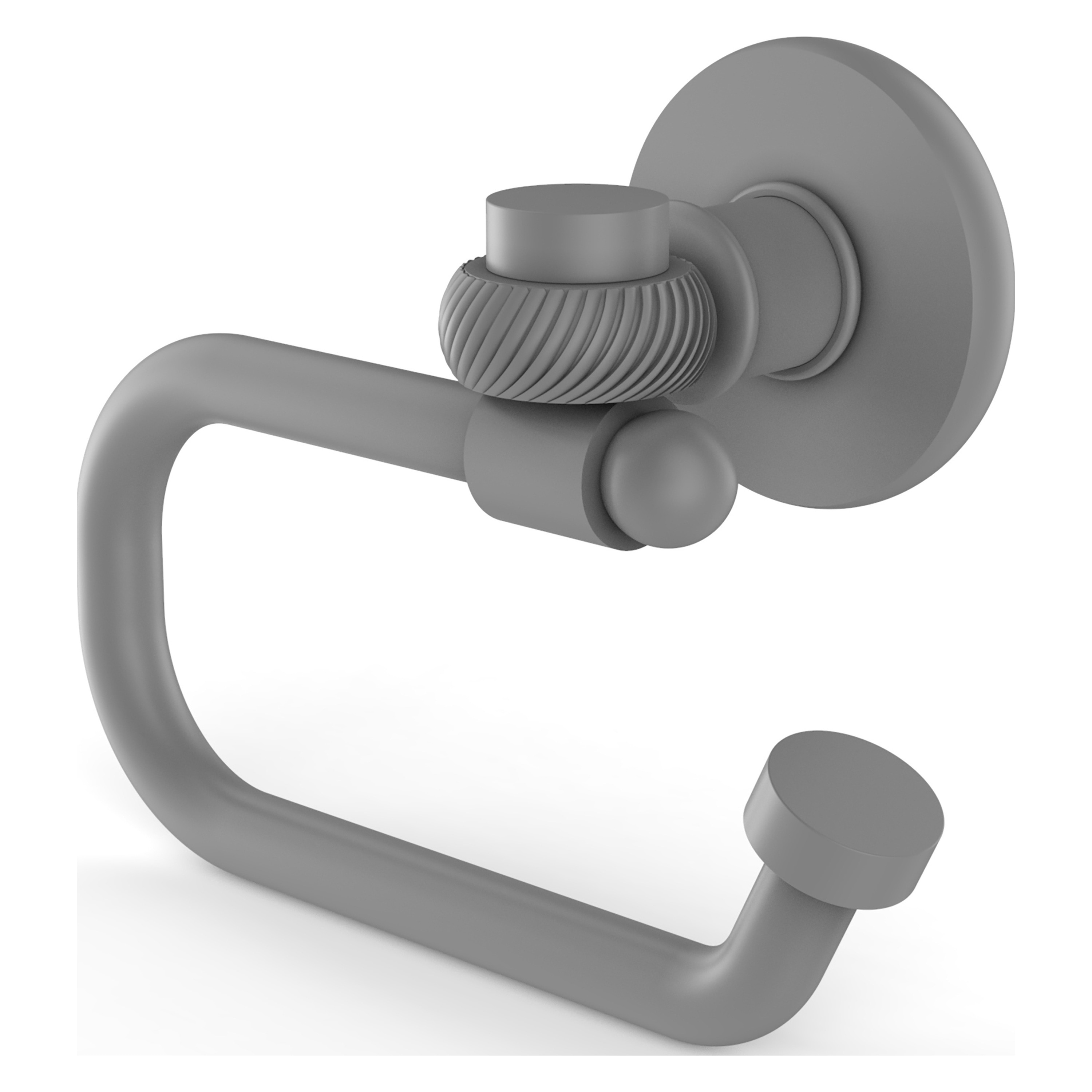 Allied Brass 2024ET-GYM Continental Matte Gray Wall mount Single post Toilet Paper Holder 1 -Rolls