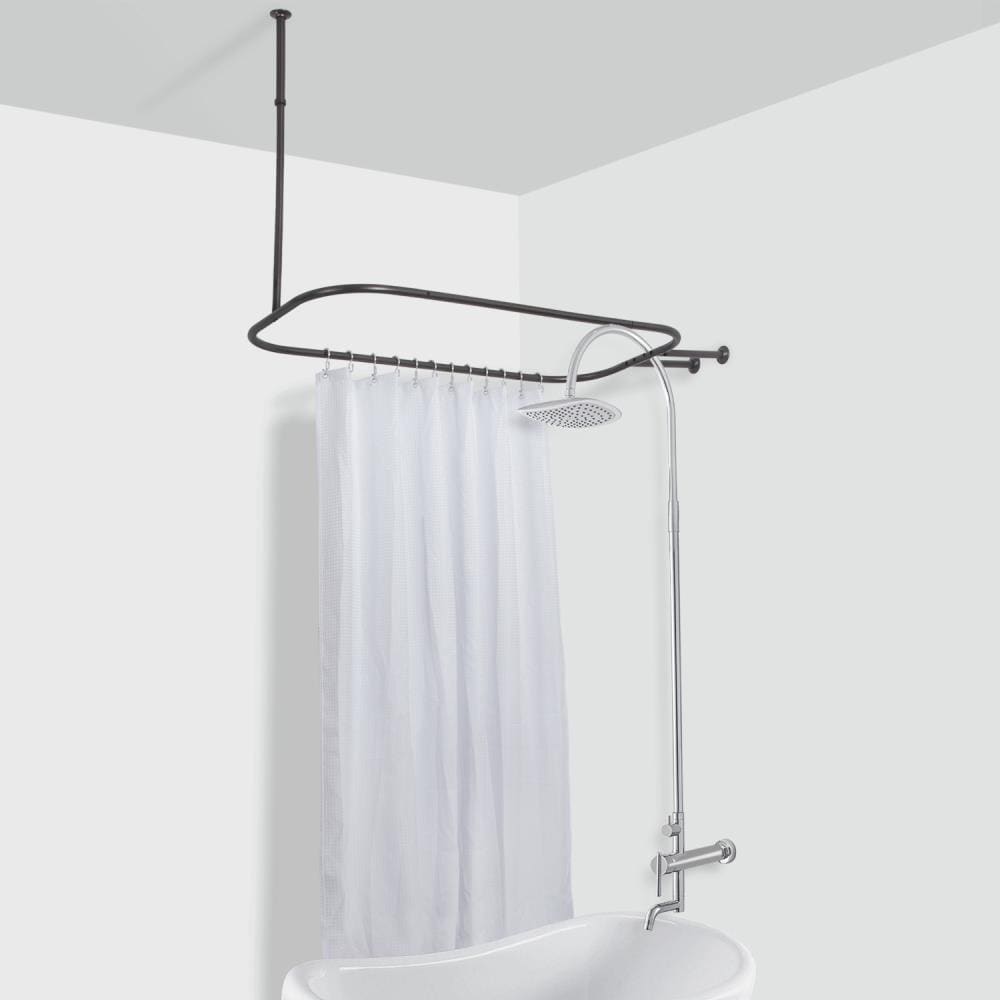 Utopia Alley 26 In To 64 Oil Rubbed Bronze Fixed Clawfoot Tub Shower Curtain Rod The Rods Department At Lowes Com