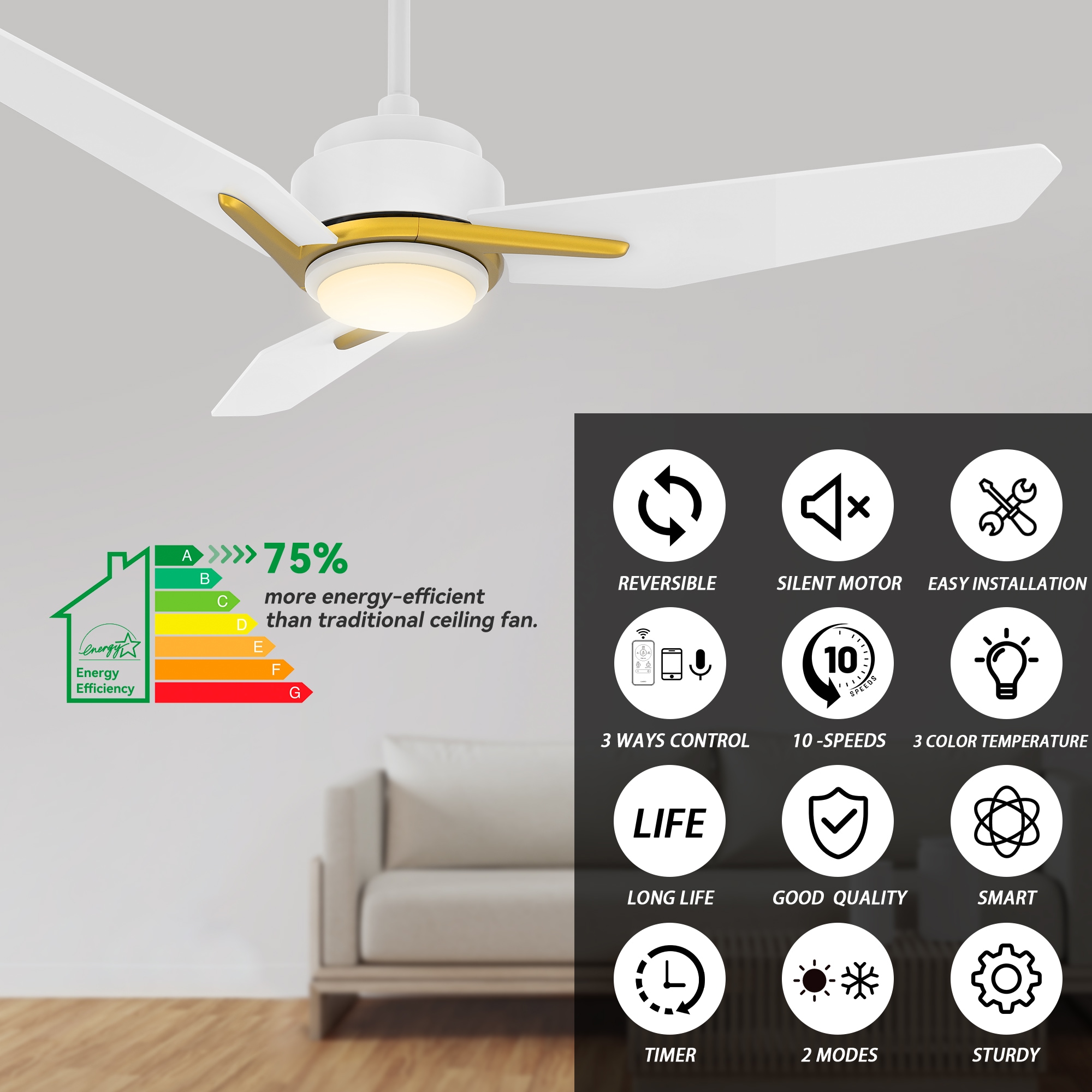 CARRO USA LS523J3-L11-W1-1G Ceiling-Fans - View #4