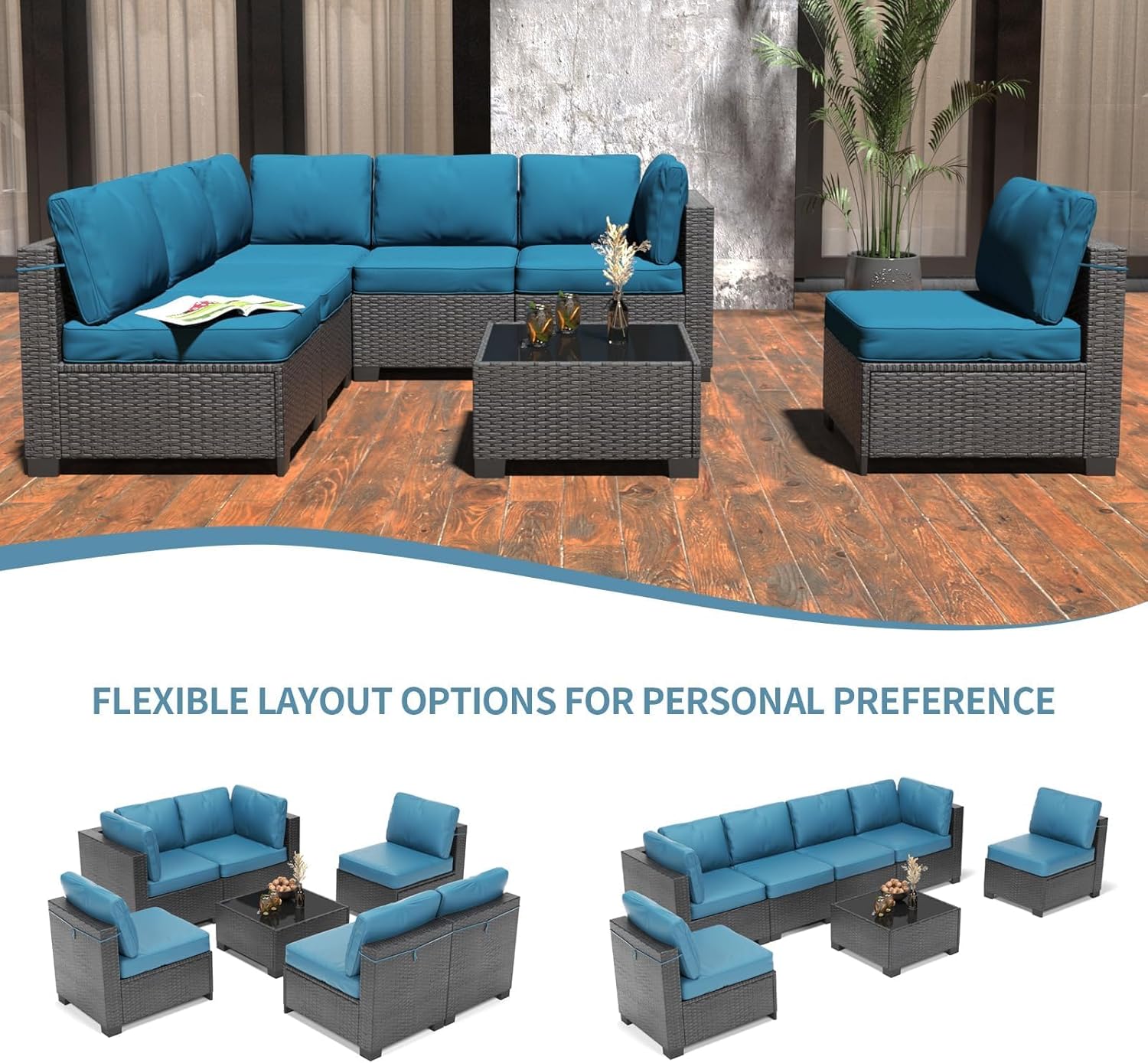 Qeetex WWJ-PHO-34EGBR4P Patio-Dining-Sets - View #2