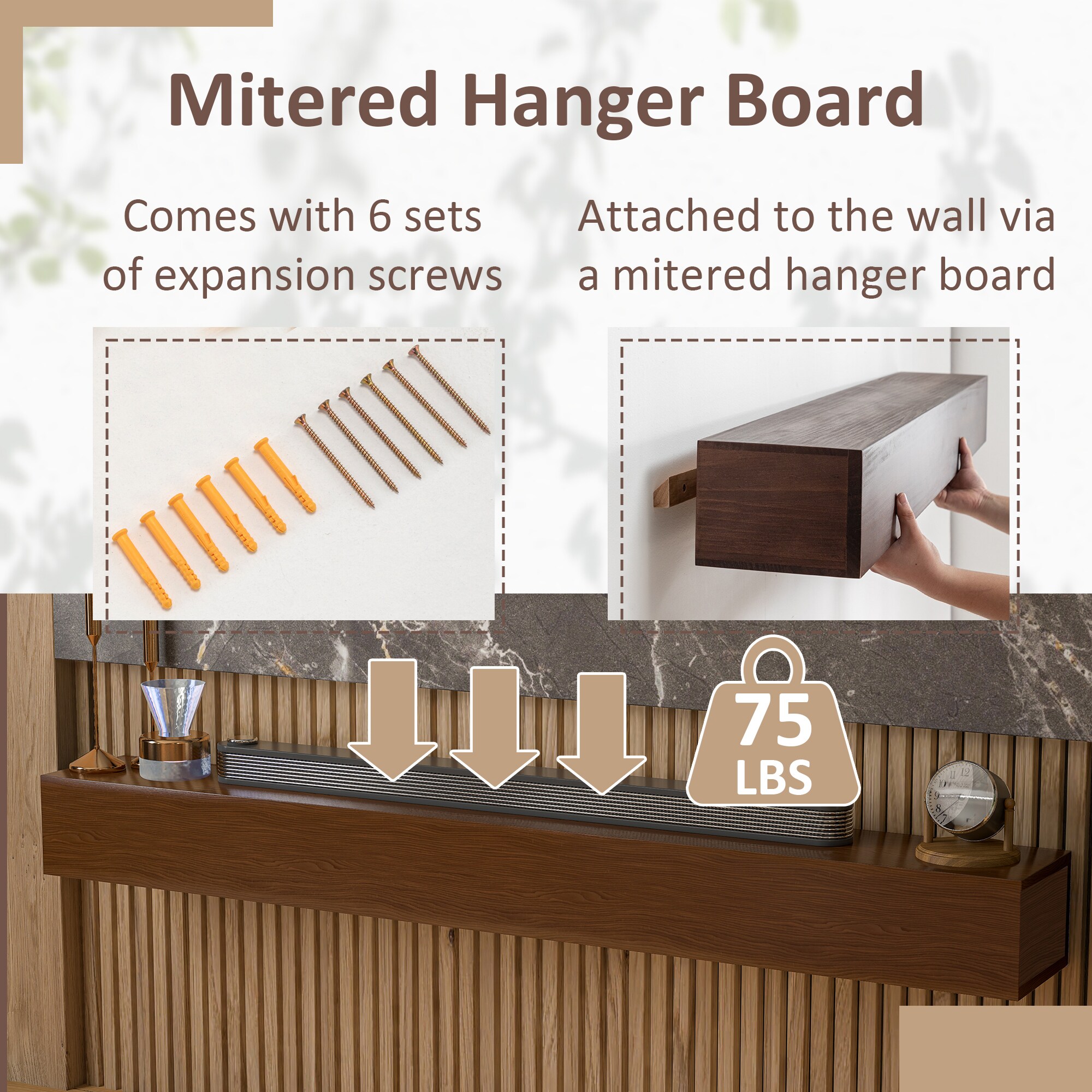 Gaierptone CRXYR6Q7LBK Wall-Mounted-Shelving - View #6