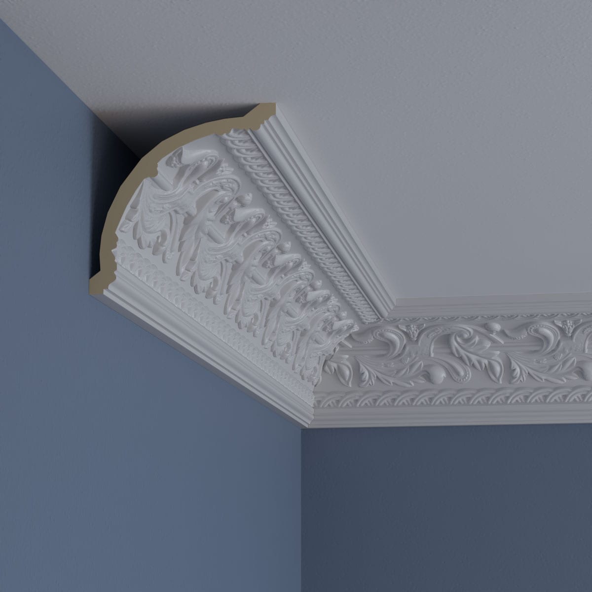 Kinsley 94.5" White Polyurethane Crown Moulding
