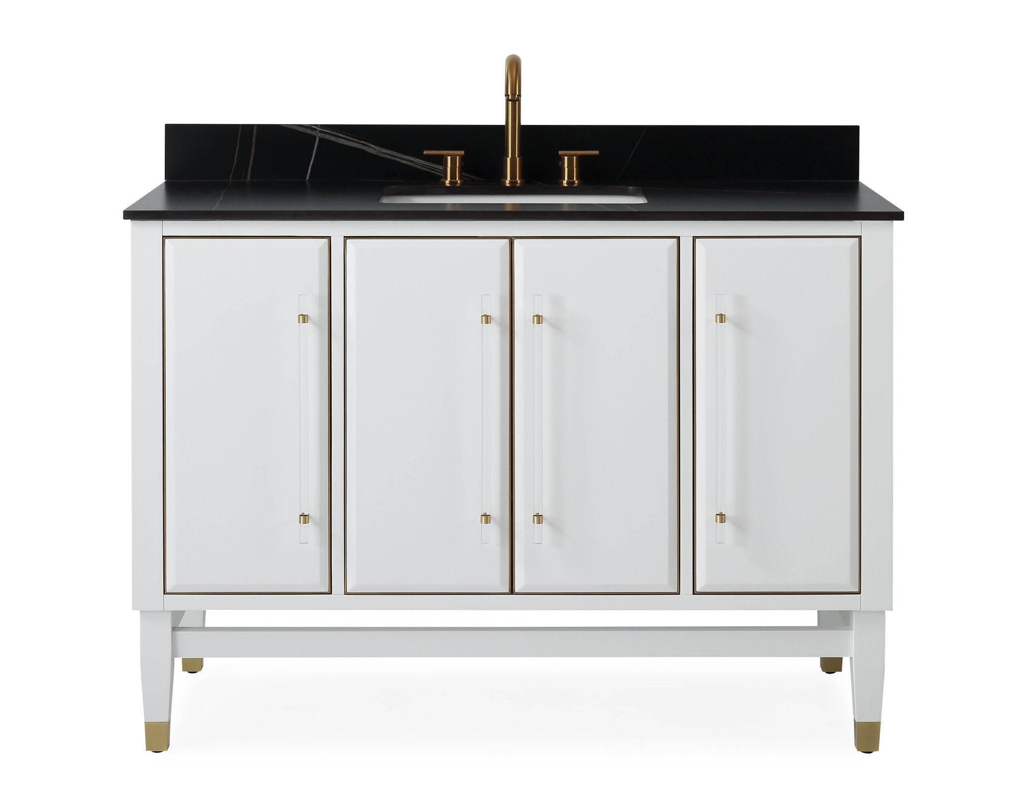 Tennant Brand 48 Inch  Bertone White Modern Bathroom Sink Vanity