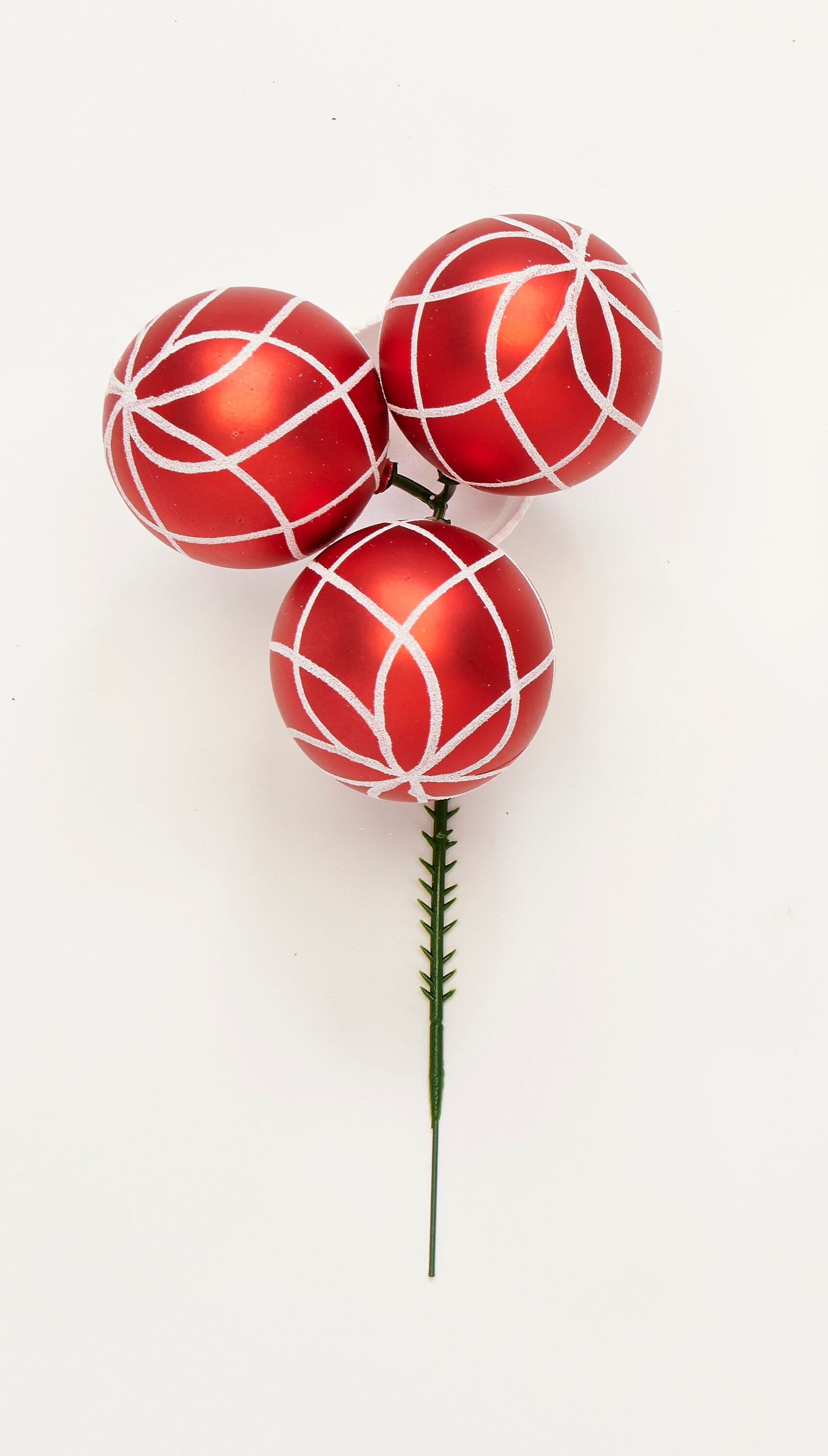 Worth Imports 1834RD 12 -Pack Red Ball Spray Christmas Tree Pick