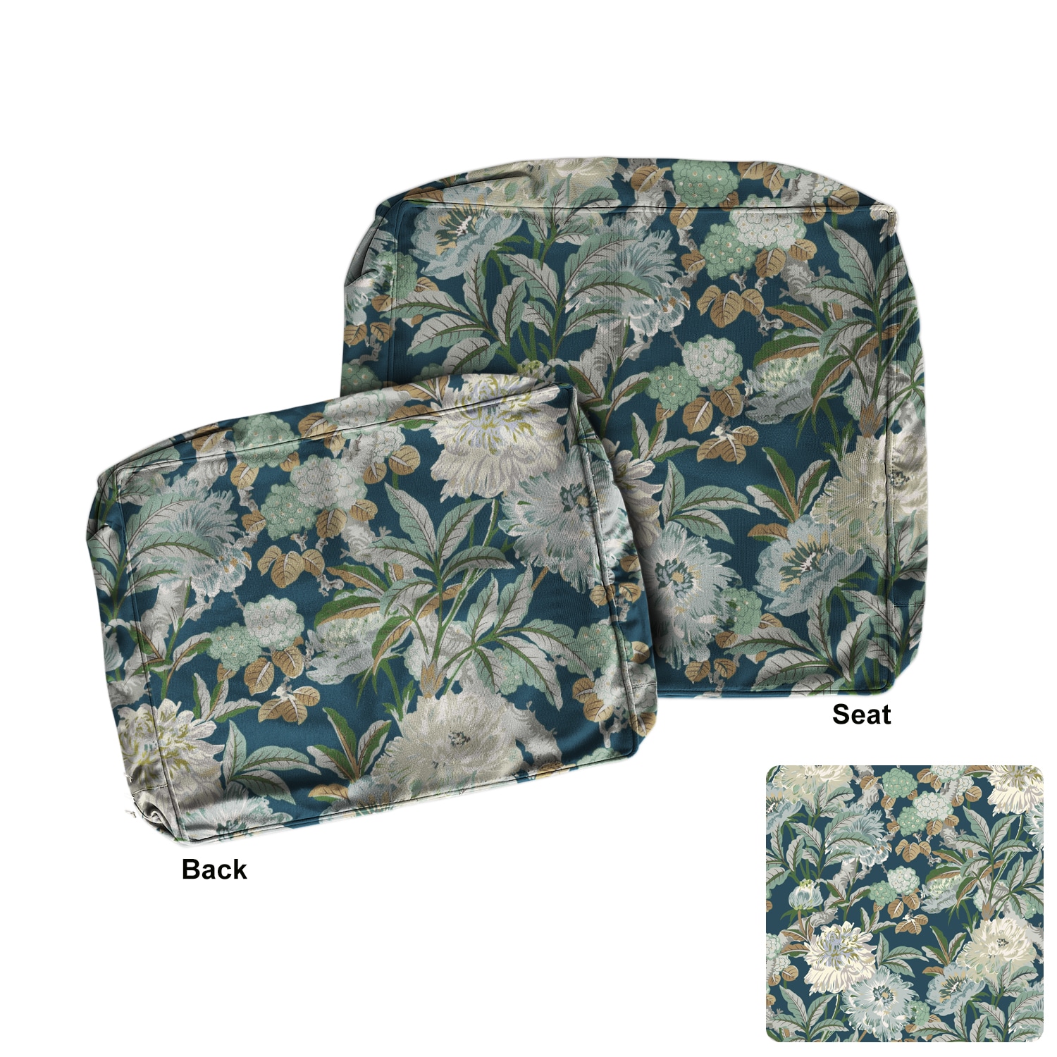 Artplan - Outdoor Deep Seat Slipcovers Set of 2 (24x24x6) 18x24 Olefin Square Outdoor Cushion Co...