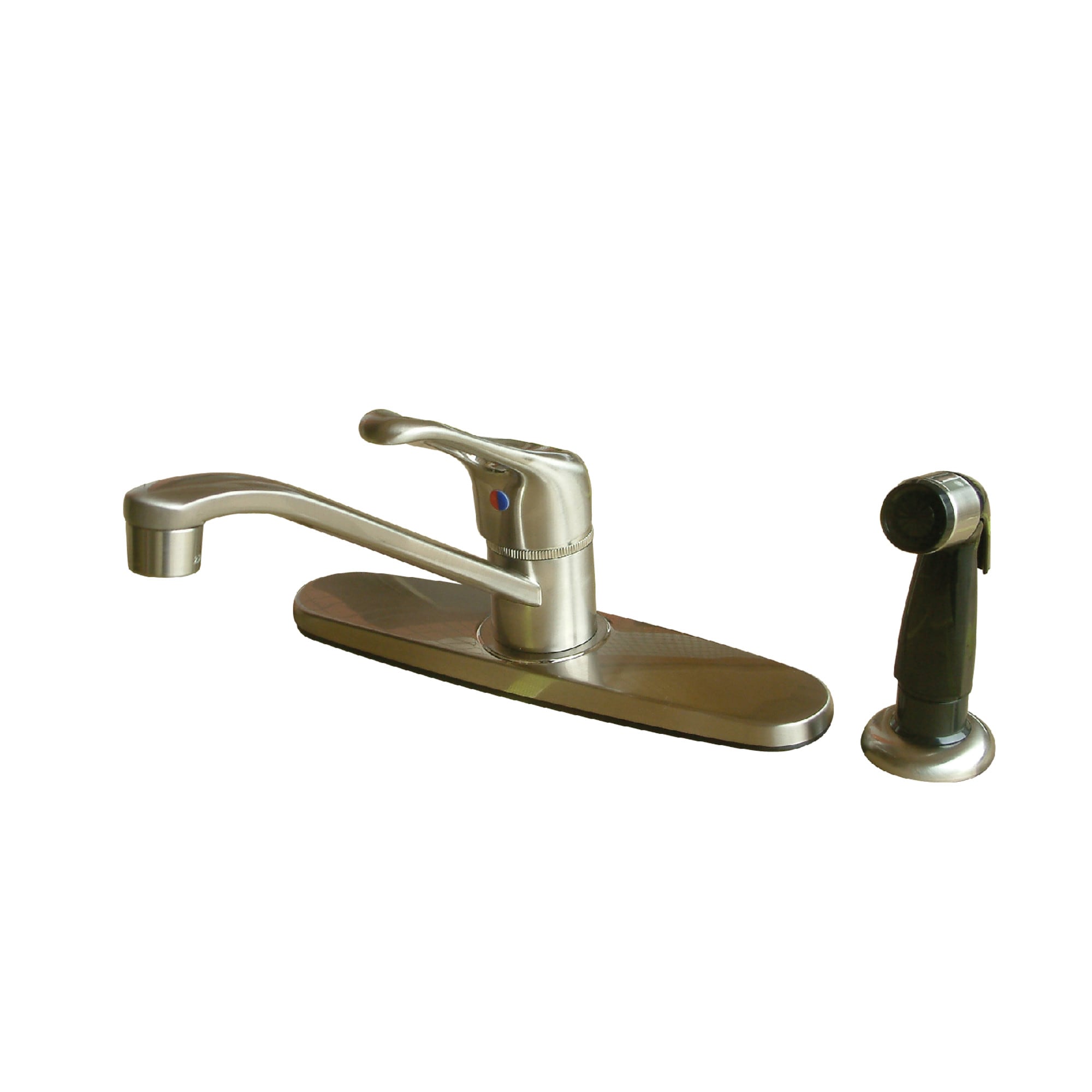 Elements of Design EB562SN Wyndham Satin nickel Single Handle Deck-mount Kitchen Faucet ( Deck Plate Included ) ( Side Sprayer Included )