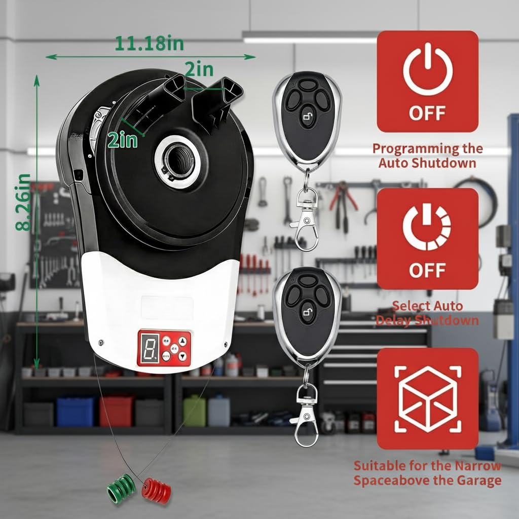Phyfalip 800N Electric Roller Door Opener with Two Remote Controls ...