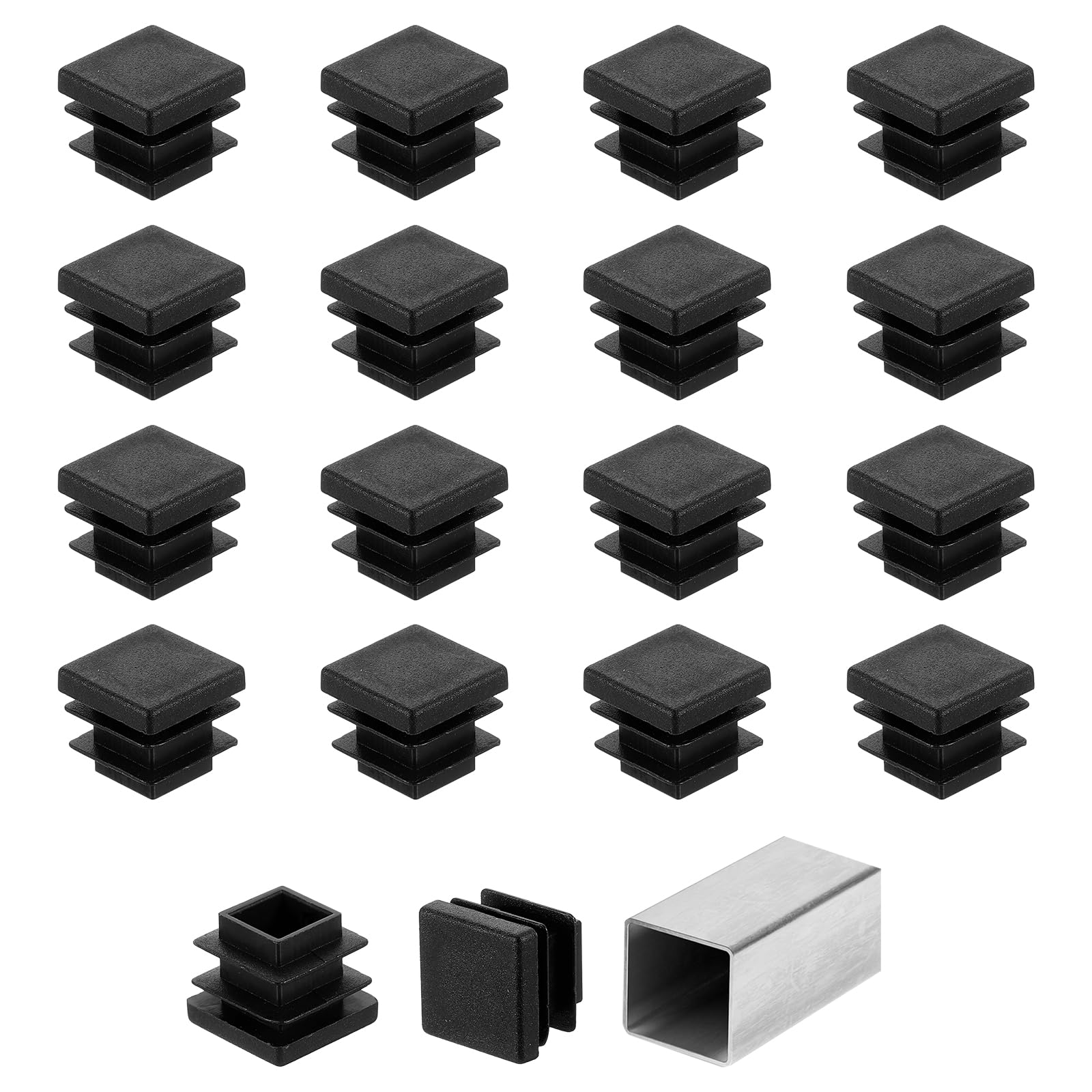 Aoibox Black 5 8 Inch Square Tubing End Caps Plastic Insert Plugs for Furniture Legs for Home Use #LAB3UWH7