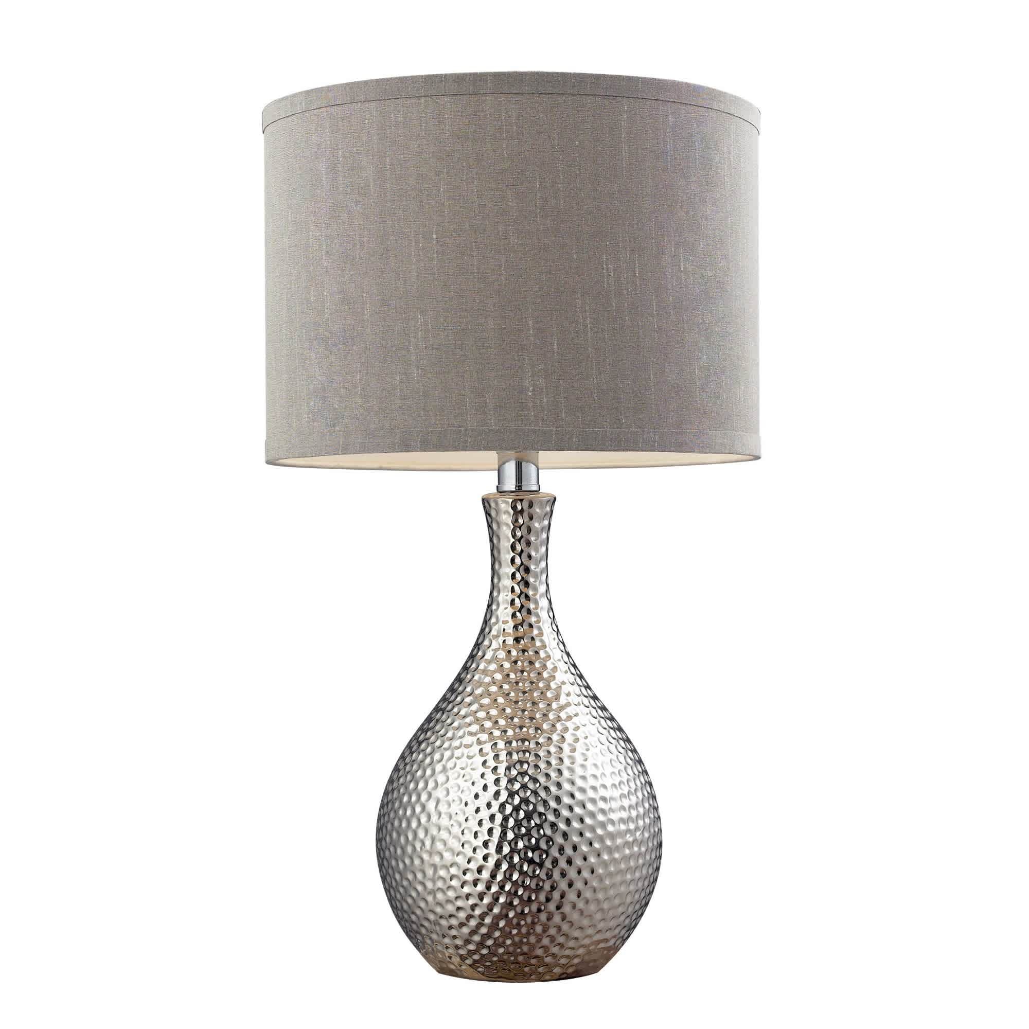ELK Home A-CRFT-D124 Hammered Chrome 1 - Light -Transitional Chrome / Ceramic / Metal Table Lamp/Table Light