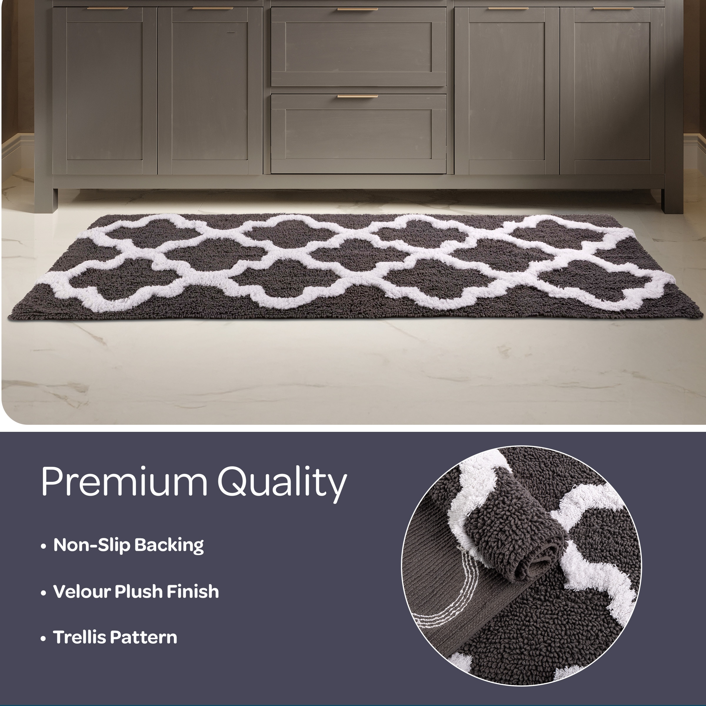 Lavish Home 67-0029-CH Bath-Rugs - View #2