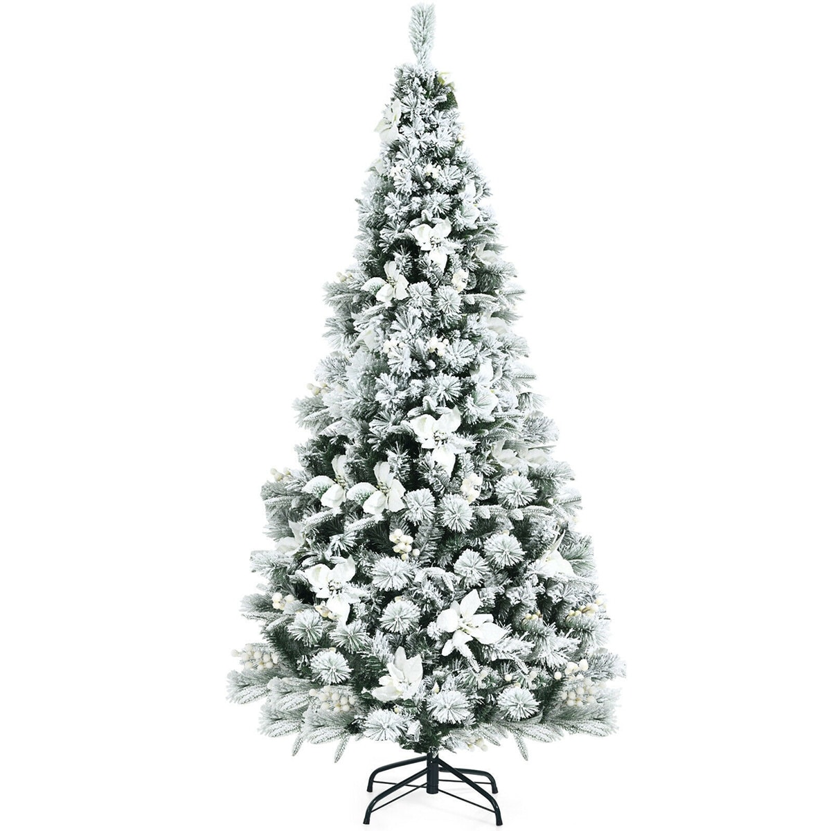 WELLFOR CM-HJY-23505 6-Feet Flocked Artificial Christmas Tree