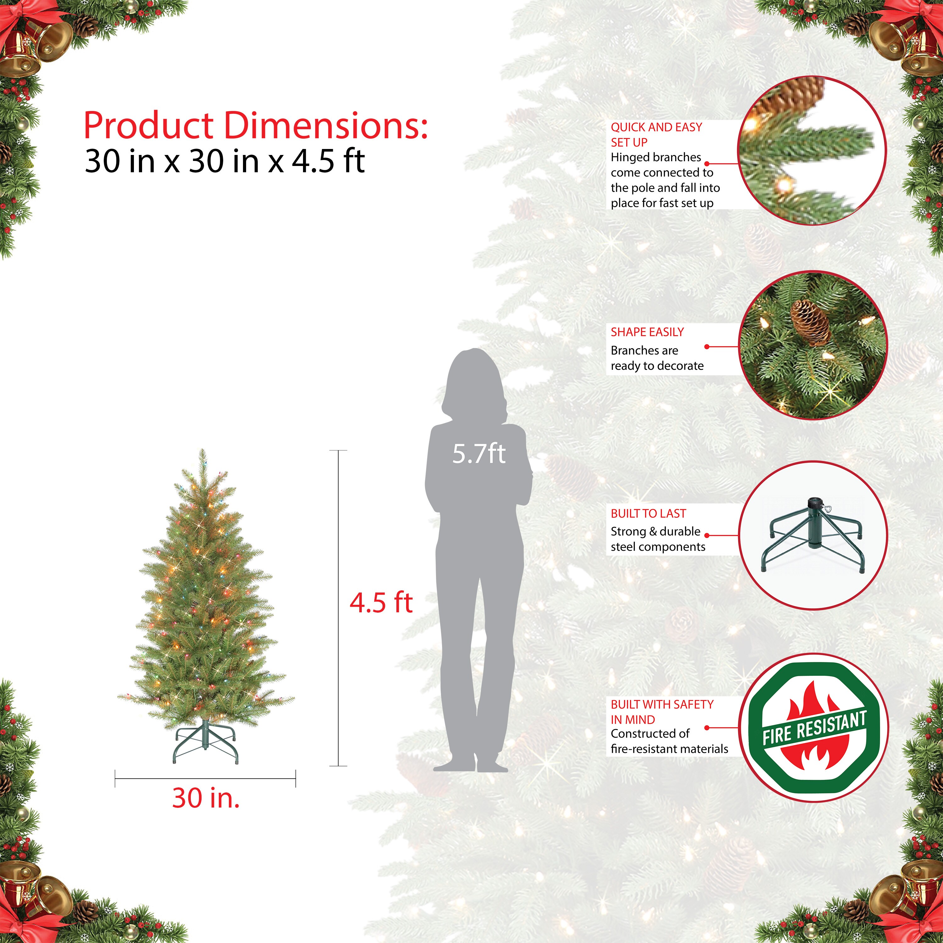 Puleo International FFSLA-45C15 Artificial-Christmas-Trees - View #5