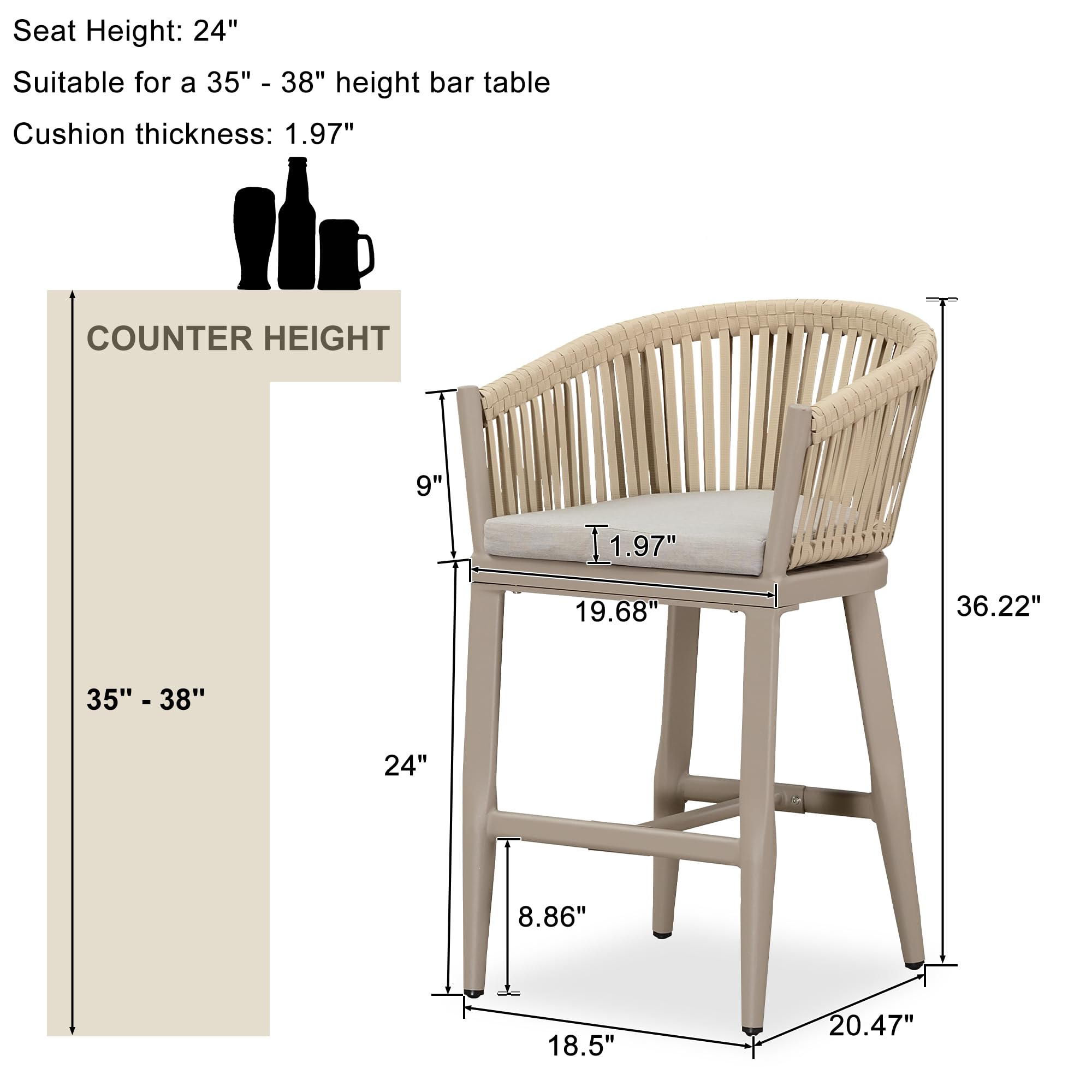 PURPLE LEAF LS04-BC02-SX-GY stools - View #3