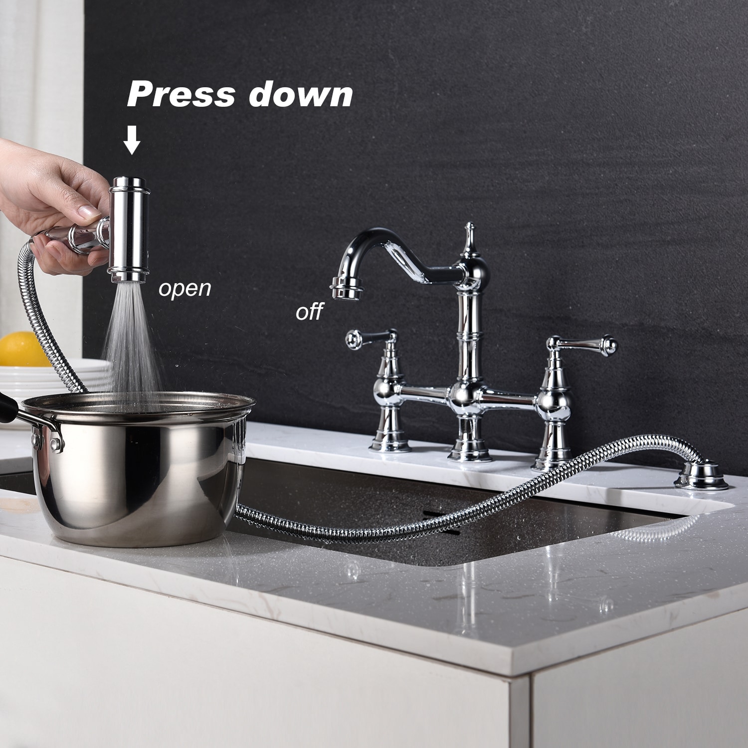 Mondawe OR-Q706CH-DG Kitchen-Faucets - View #6