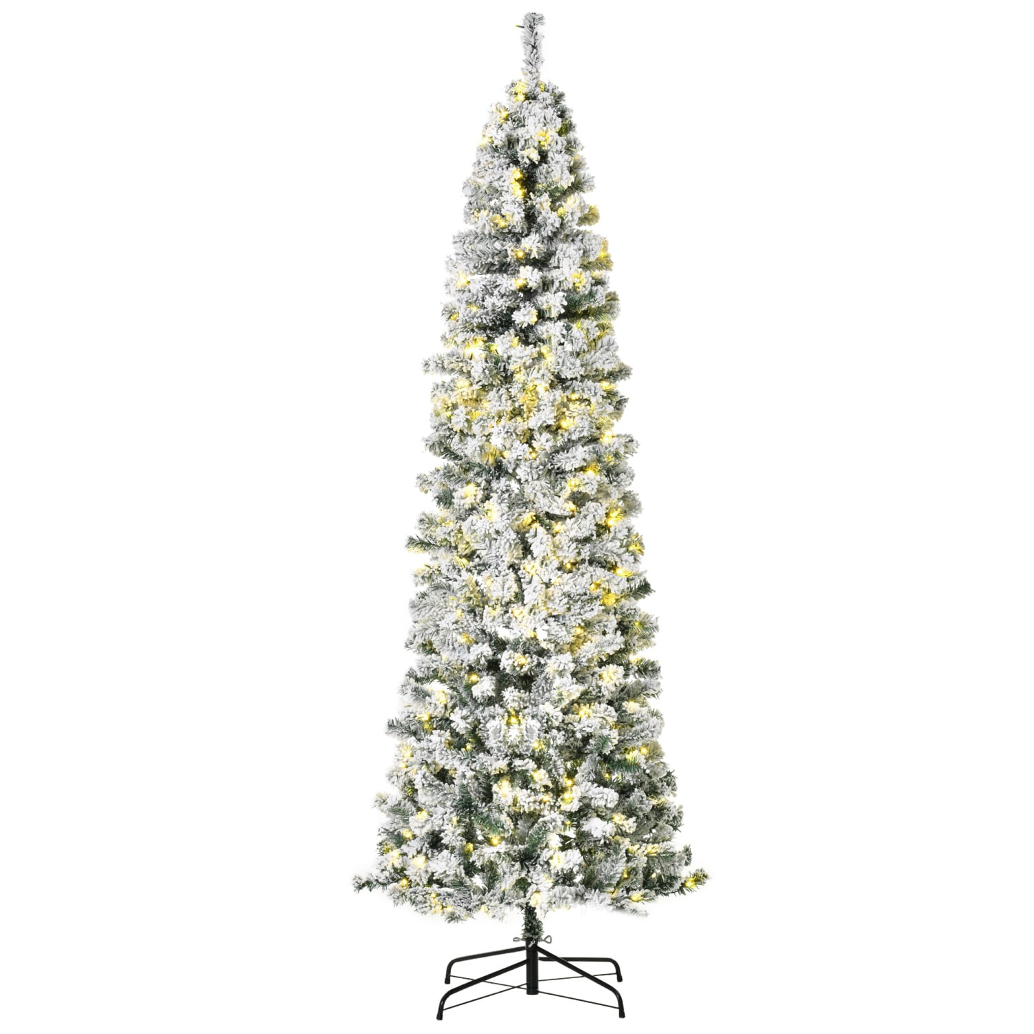 Streamdale Furniture Streamdale 7.5ft Snow-Flocked Slim Douglas Fir Artificial Christmas Tree 350 LED Lights
