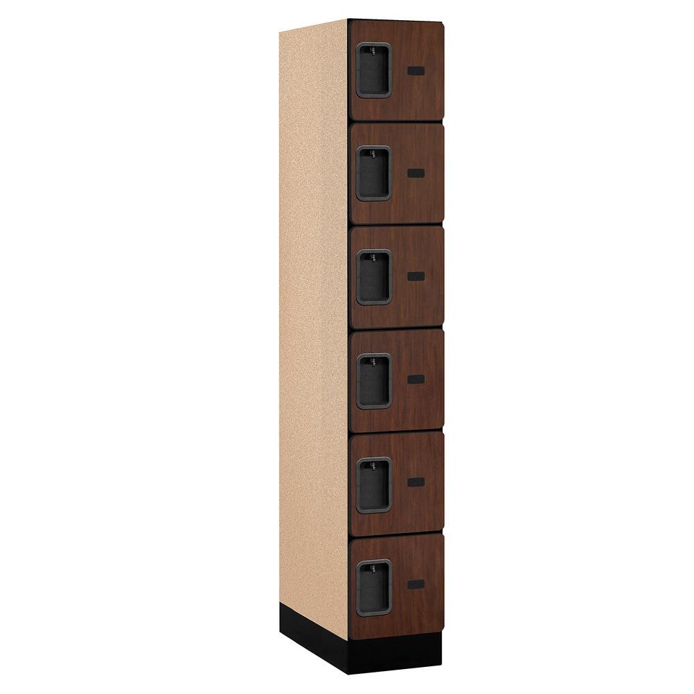 SALSBURY INDUSTRIES 36161MAH 12 -in Wide Six Tier Box Style Designer Wood Locker- 1 Wide- 6 -ft High- 21 -in Deep- Mahogany