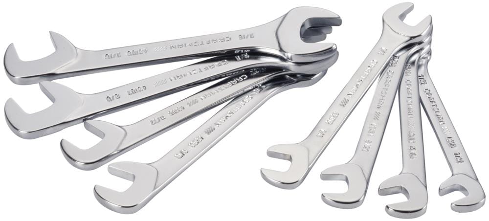 CRAFTSMAN 8-Piece Set (Sae) Standard Open End Wrench Includes Soft Case ...