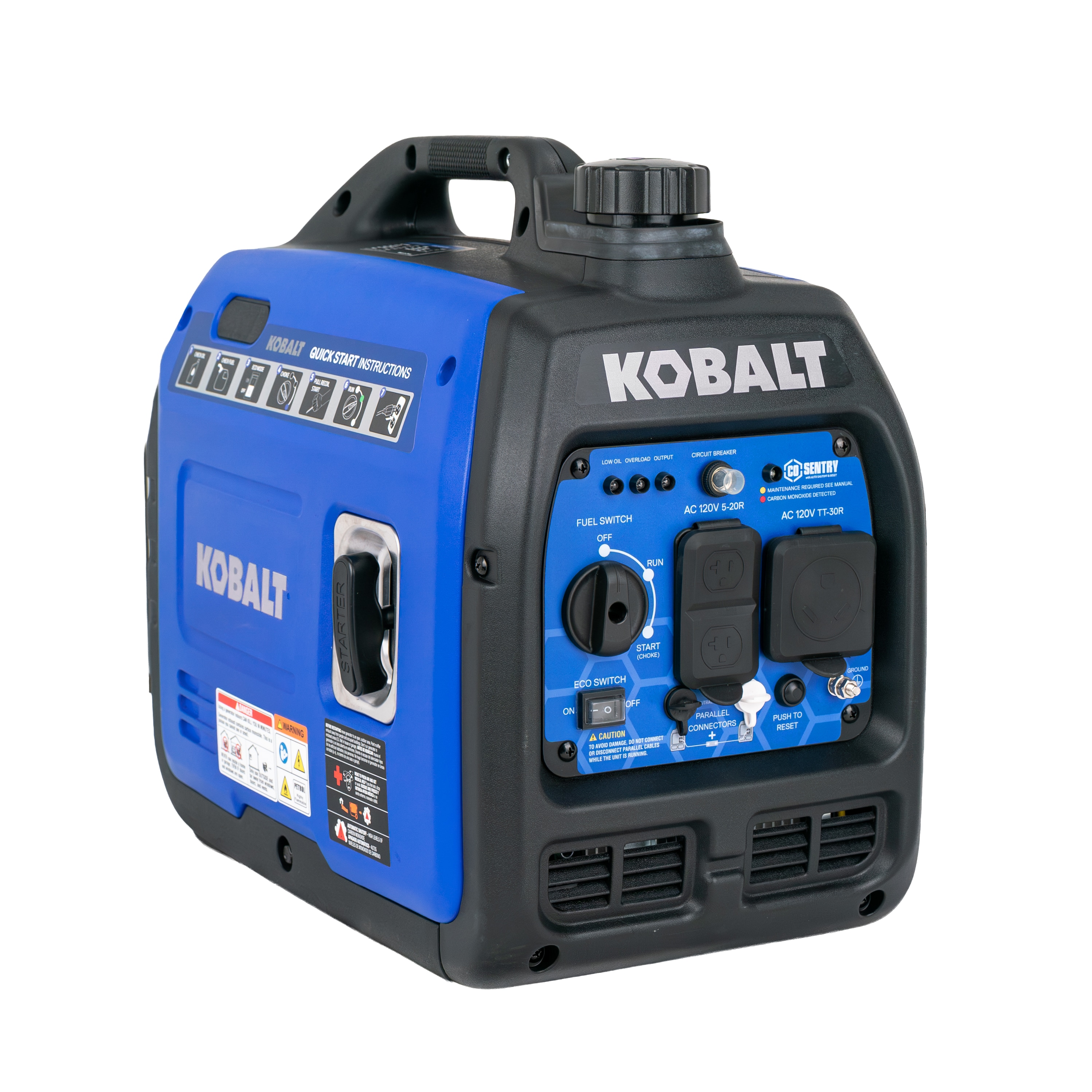 Kobalt 4000 Starting / 3200 Running Watt Gasoline Single Fuel Portable Generator