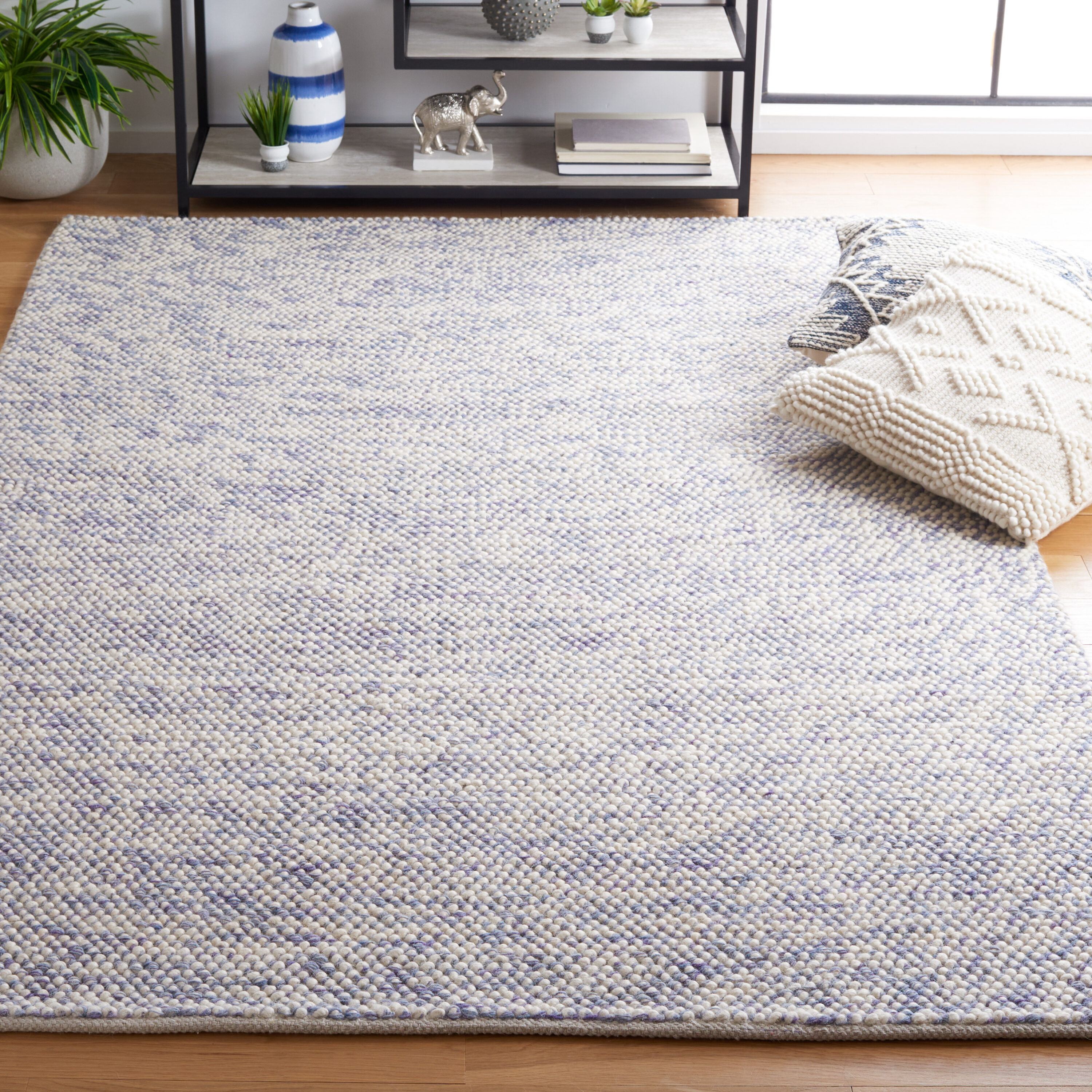 Nat182M Blue Ivory 5 x 8 Rectangular Area rug