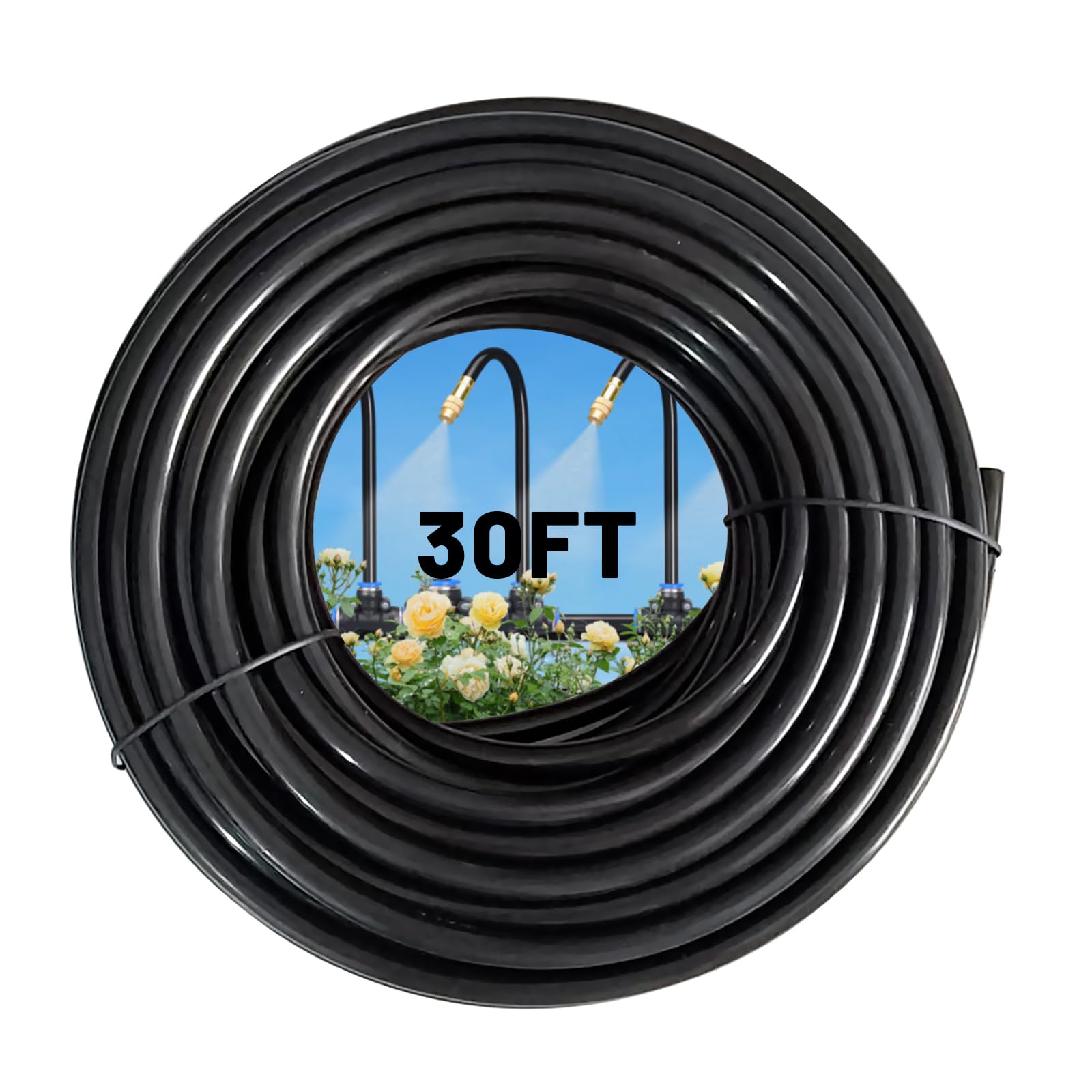ITOPFOX  30FT Drip Irrigation Tubing Roll 0 31 Inch OD 0 24 Inch ID Flexible PE UV Resistant for 5 16 Inch Adjustable System for Garden