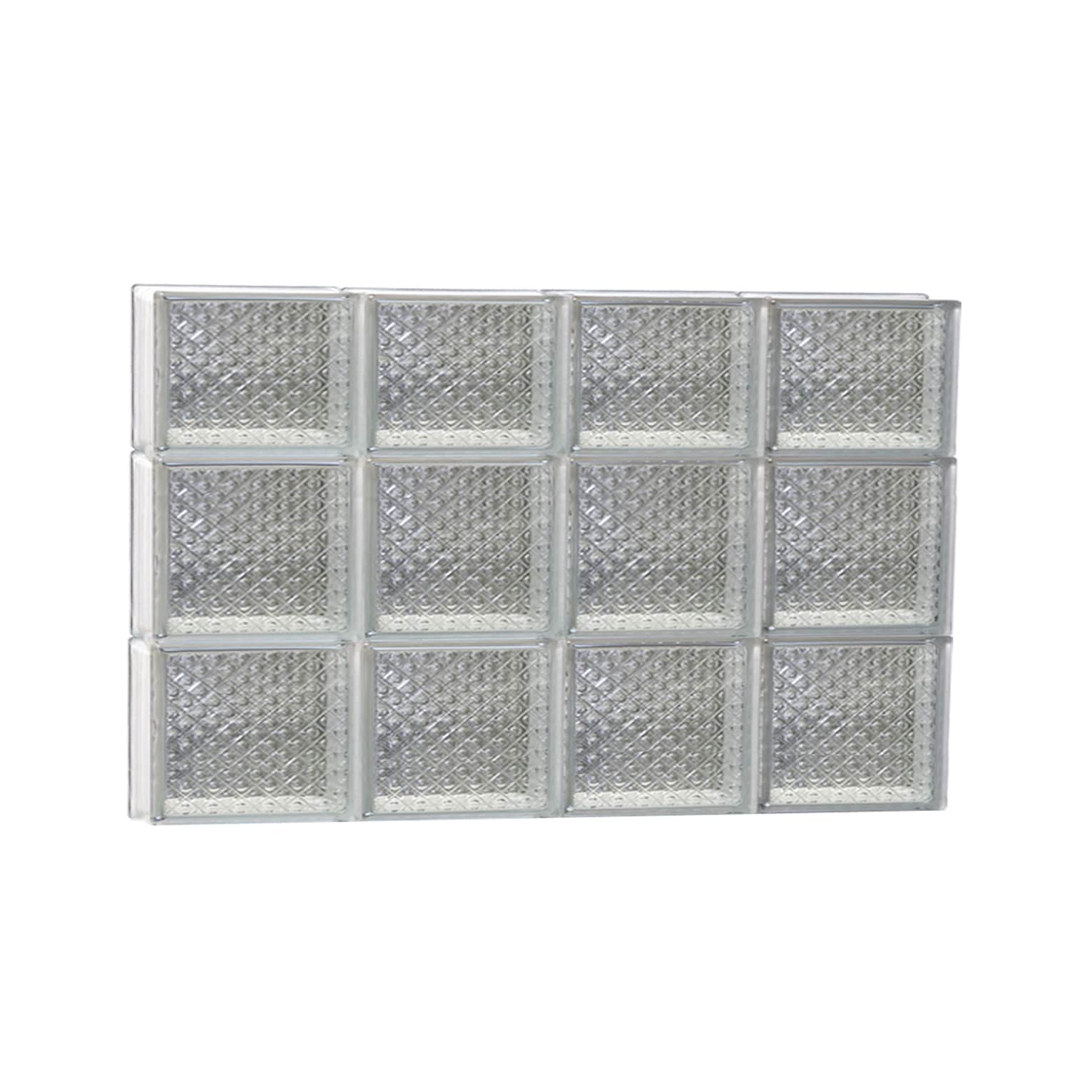 REDI2SET S3222DP Diamond Glass 31-in x 21-1/4-in Frameless Replacement Glass Block Window