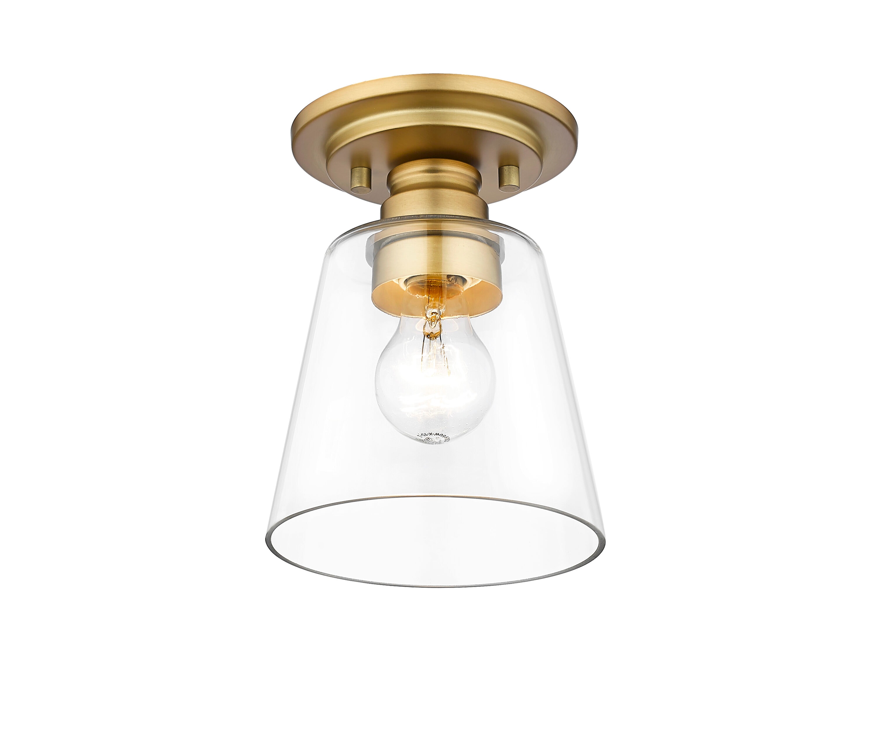 Z-Lite Annora 1-Light 7-in Olde Brass Flush Mount Light in the 