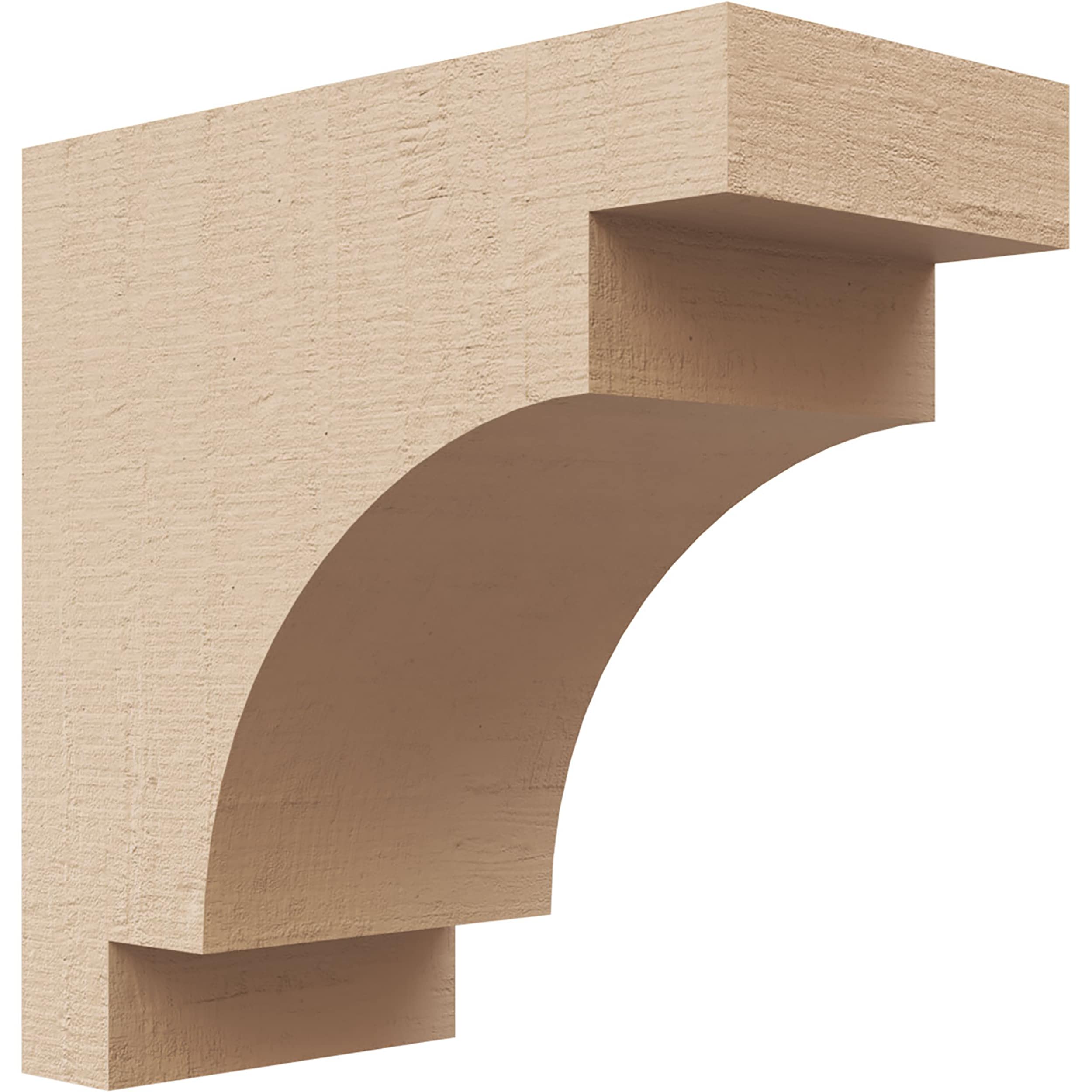 Ekena Millwork CORU02X04X04MEDRCPR 2-in x 4-in x 4-in Rough Cedar Woodgrain TimberThane Primed Urethane Paintable/Stainable Corbel