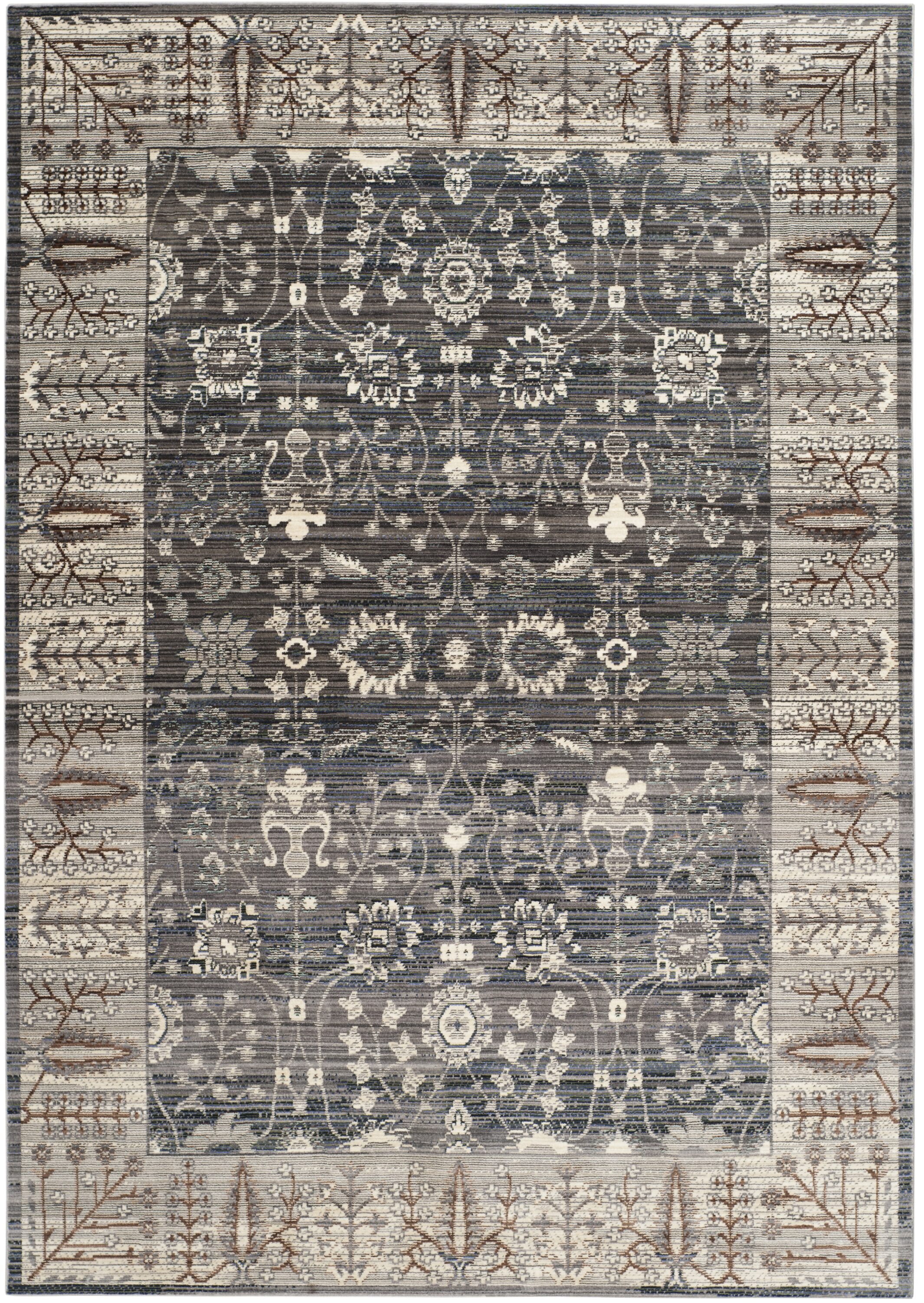 Safavieh VAL118C-5 Valencia Dawn 5 x 8 (ft) Loomed Polyester Dark Gray/Light Gray Rectangular Indoor Distressed/Overdyed Southwestern Area rug