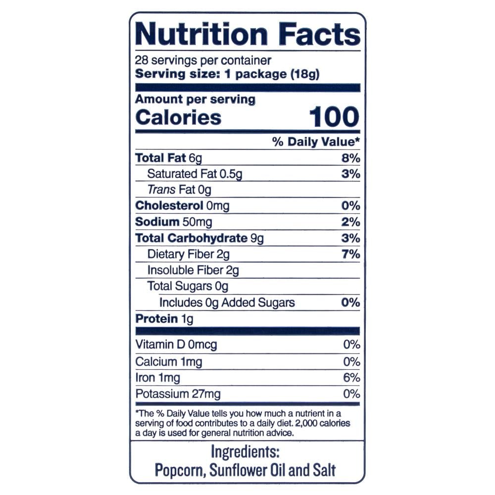 SKINNY POP 100 Calorie Popcorn Snack, 0.65 oz, 28 Count