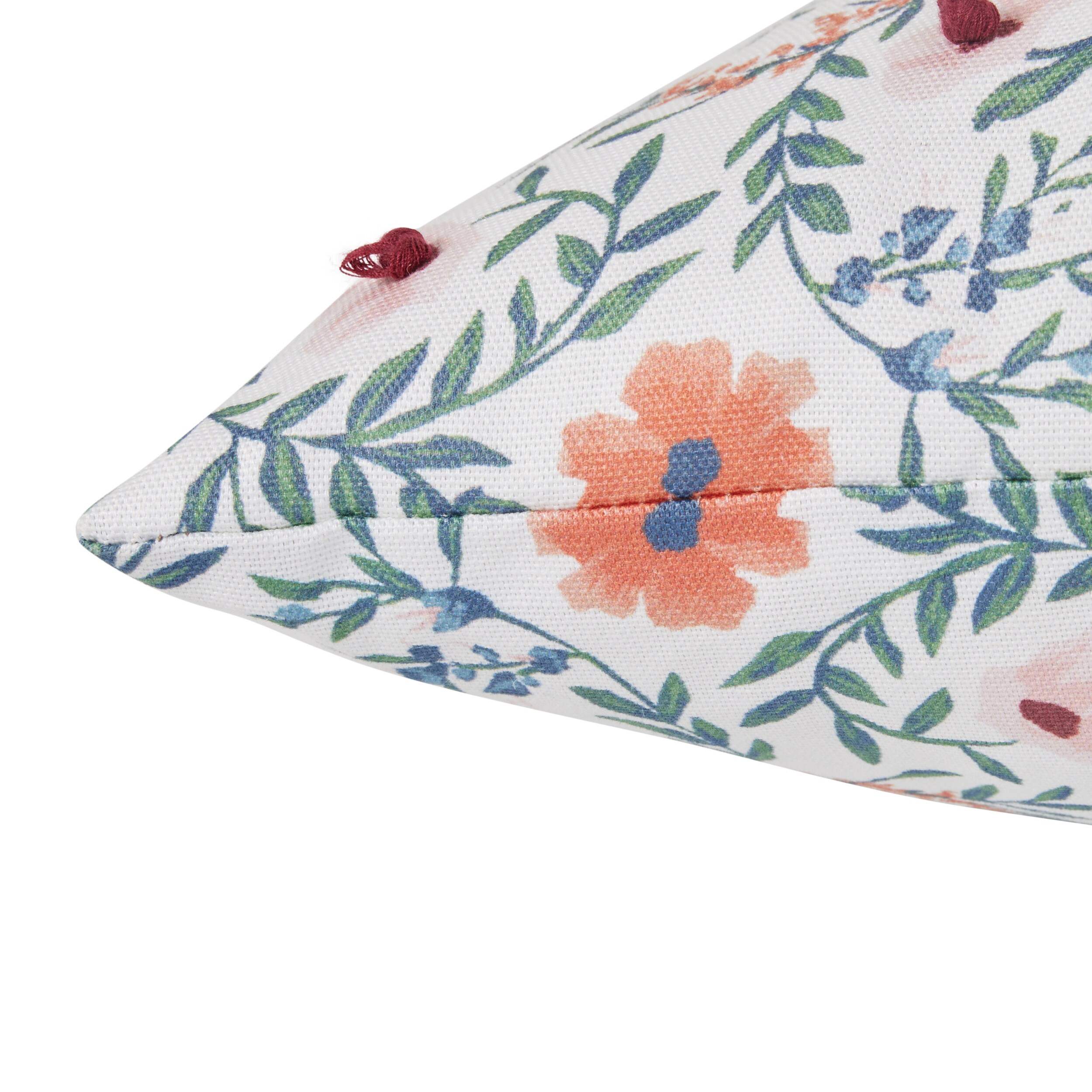 allen + roth Floral Dusty Blue Square Throw Pillow in the Outdoor  Decorative Pillows department at