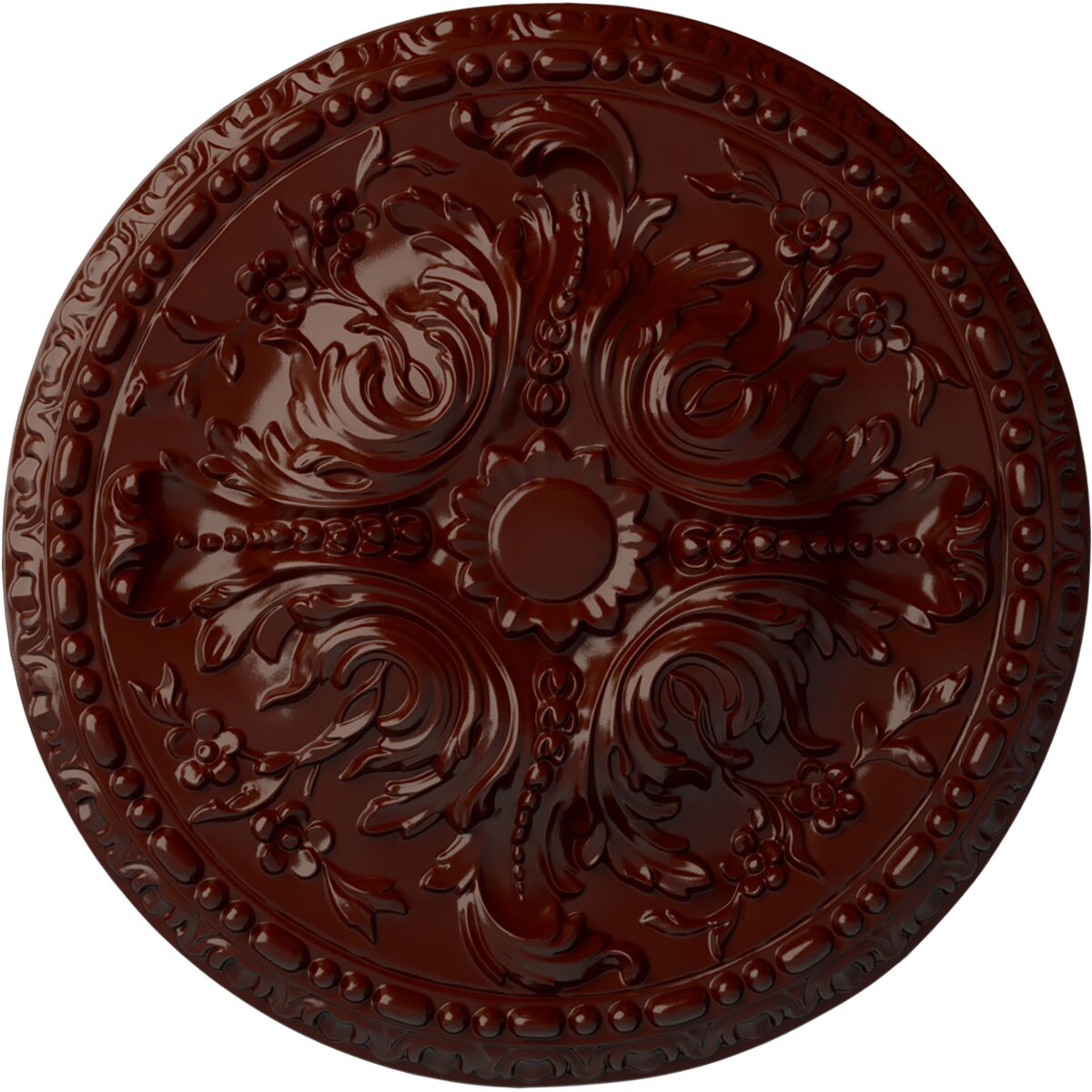 Ekena Millwork CM20AMBMF Amelia 19.625-in W x 19.625-in L Painted Brushed Mahogany Polyurethane Whole Ceiling Medallion
