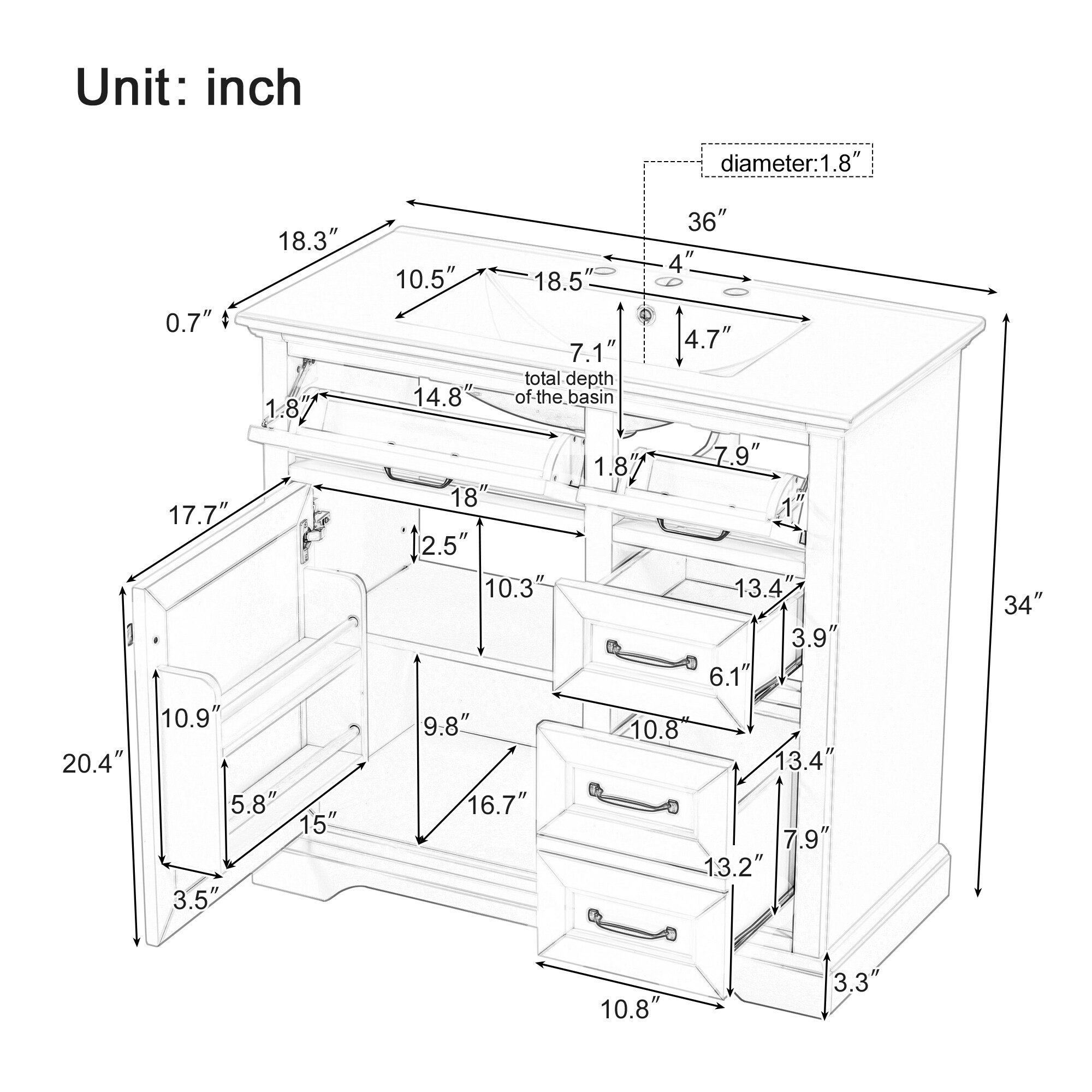 Tatayosi RY-P313315E Bath-Vanity-Combo - View #9