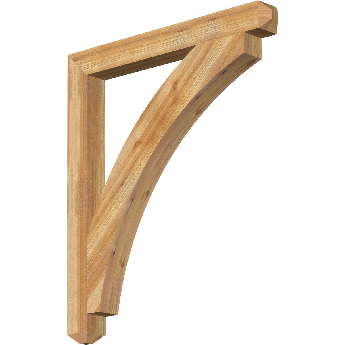 Ekena Millwork BKT04X38X44THR04RWR Thorton craftsman rough sawn 4-in x 38-in x 44-in Western red cedar Brown Wood Standard bracket