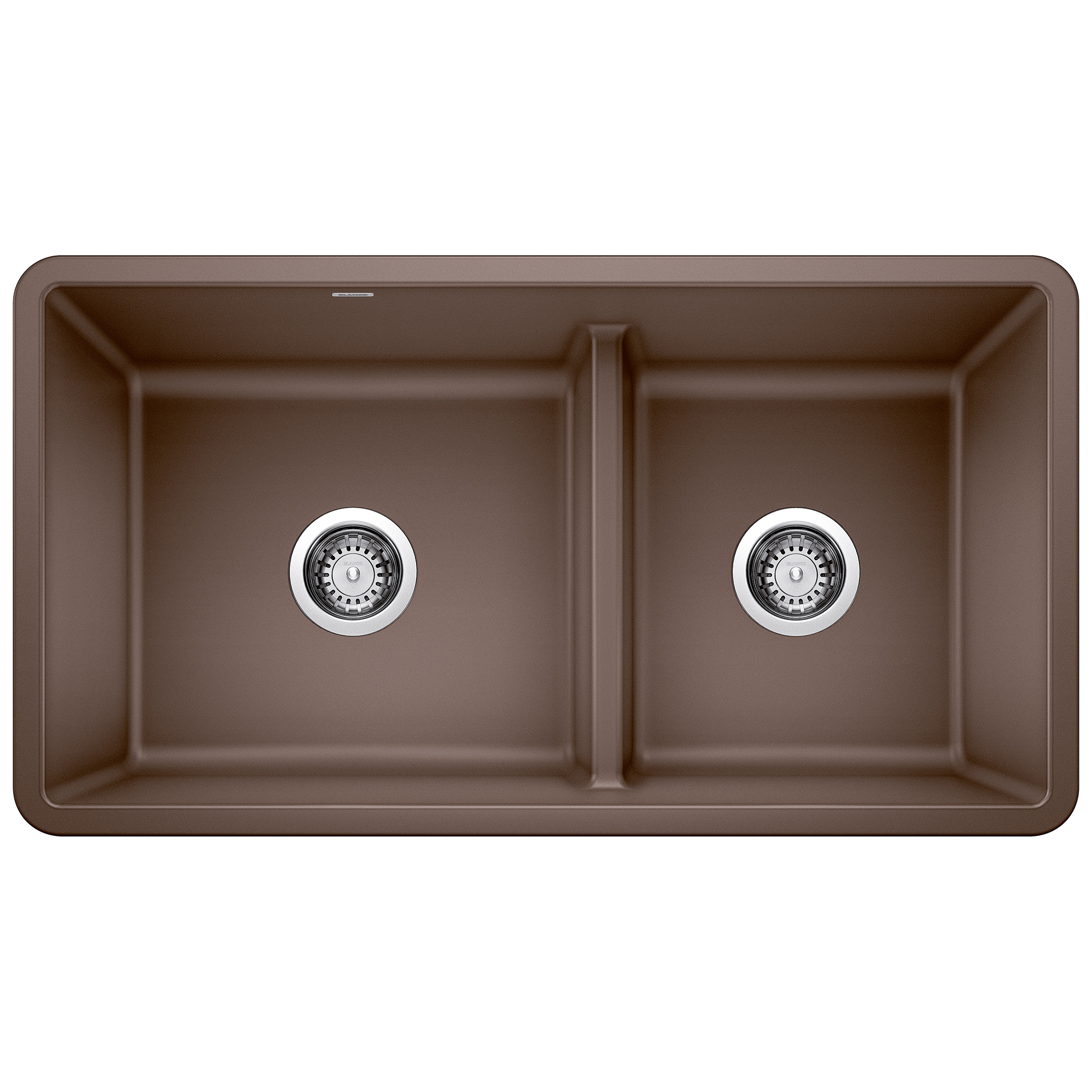 BLANCO 442528 Precis Silgranit Undermount 33-in x 18-in Granite Double offset bowl Kitchen Sink