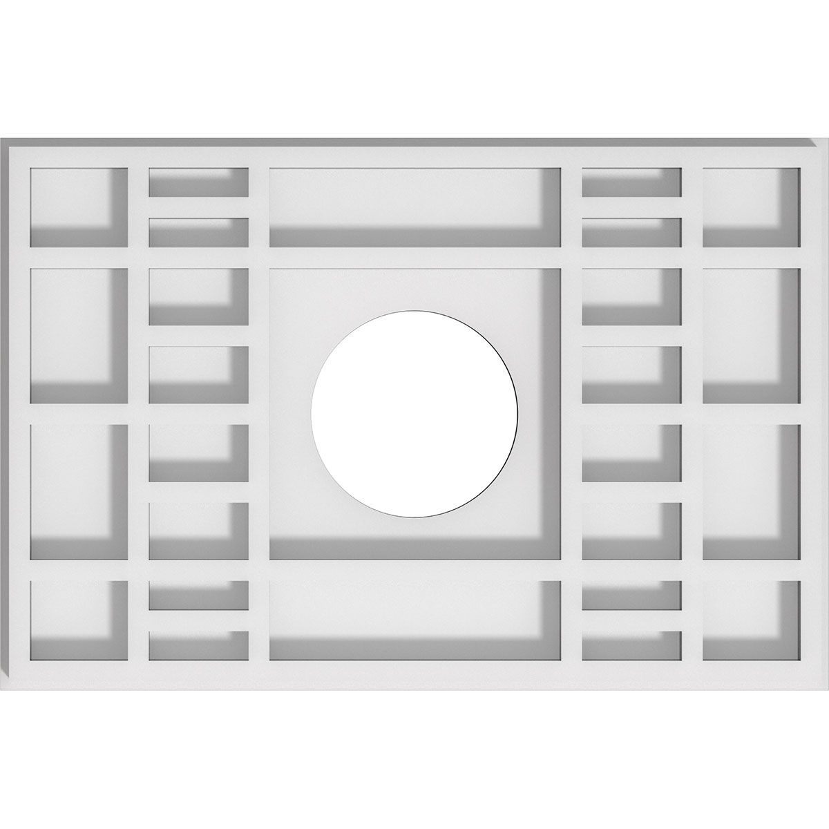 Ekena Millwork CMP12X8BX-03000 Beaux 12-in W x 8-in L Contemporary White PVC Whole Ceiling Medallion